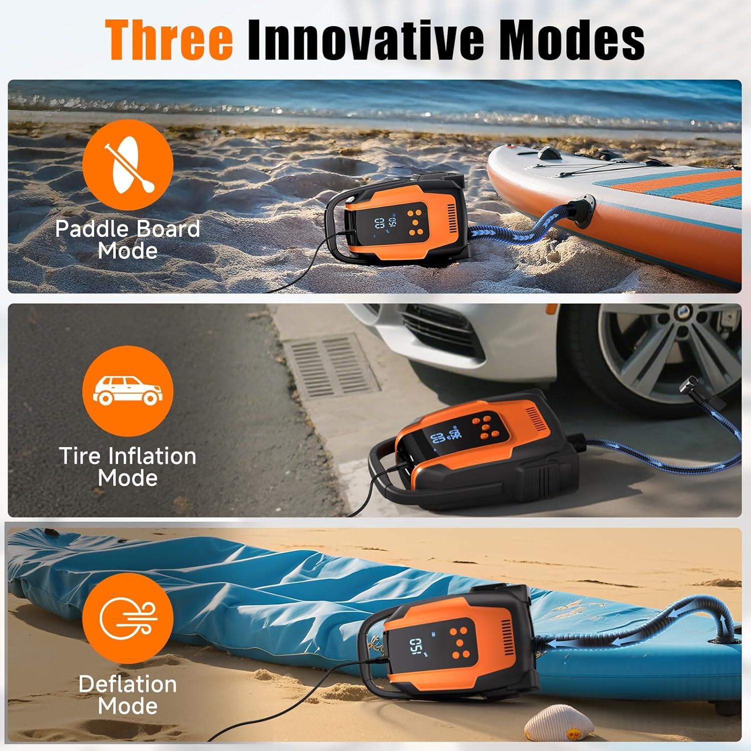 Bomba de Aire Eléctrica Komobe 50PSI para Paddle Board y Neumáticos