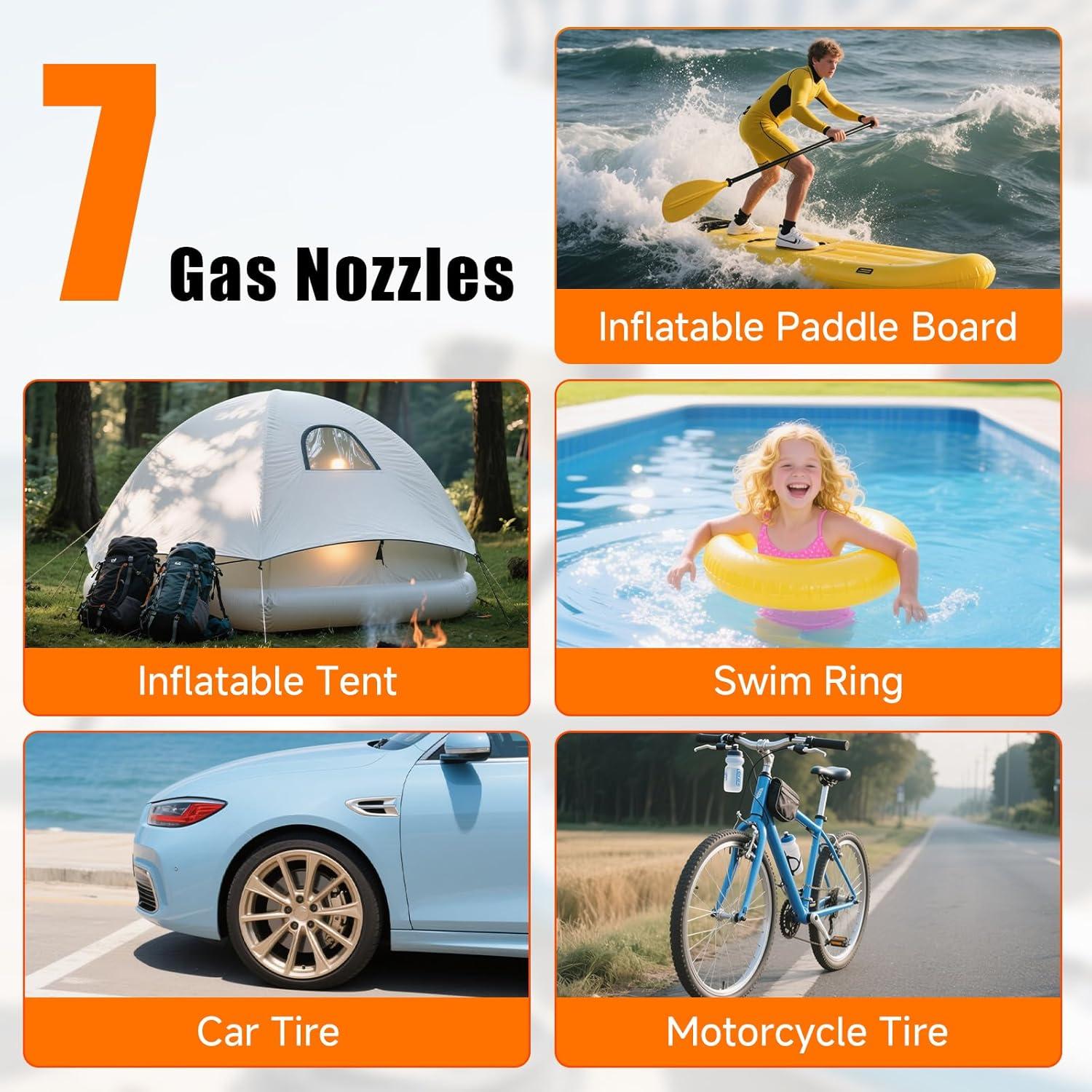 Bomba de Aire Eléctrica Komobe 50PSI para Paddle Board y Neumáticos