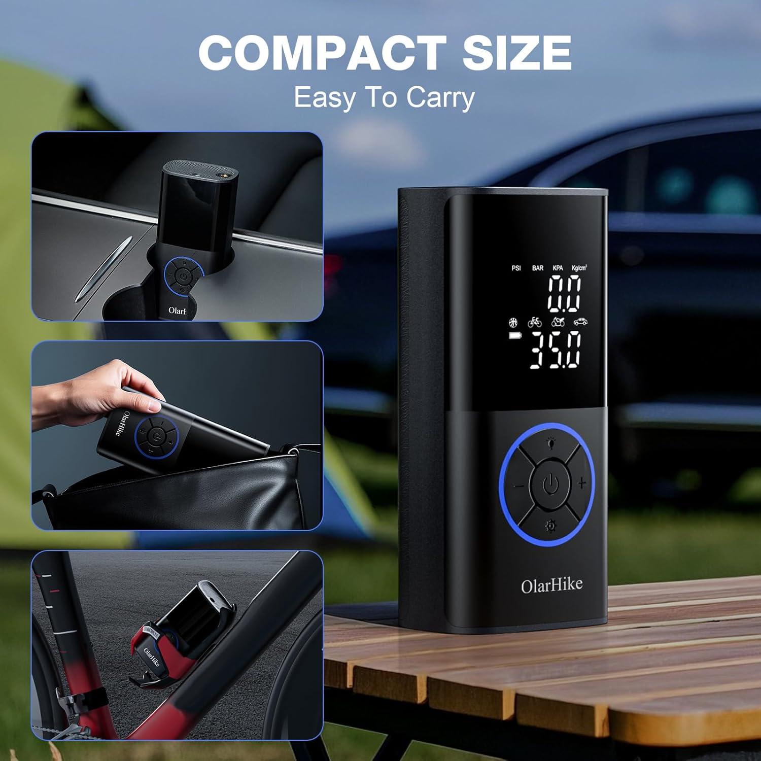 Compresor de Aire Portátil OlarHike 160 PSI con Luz LED