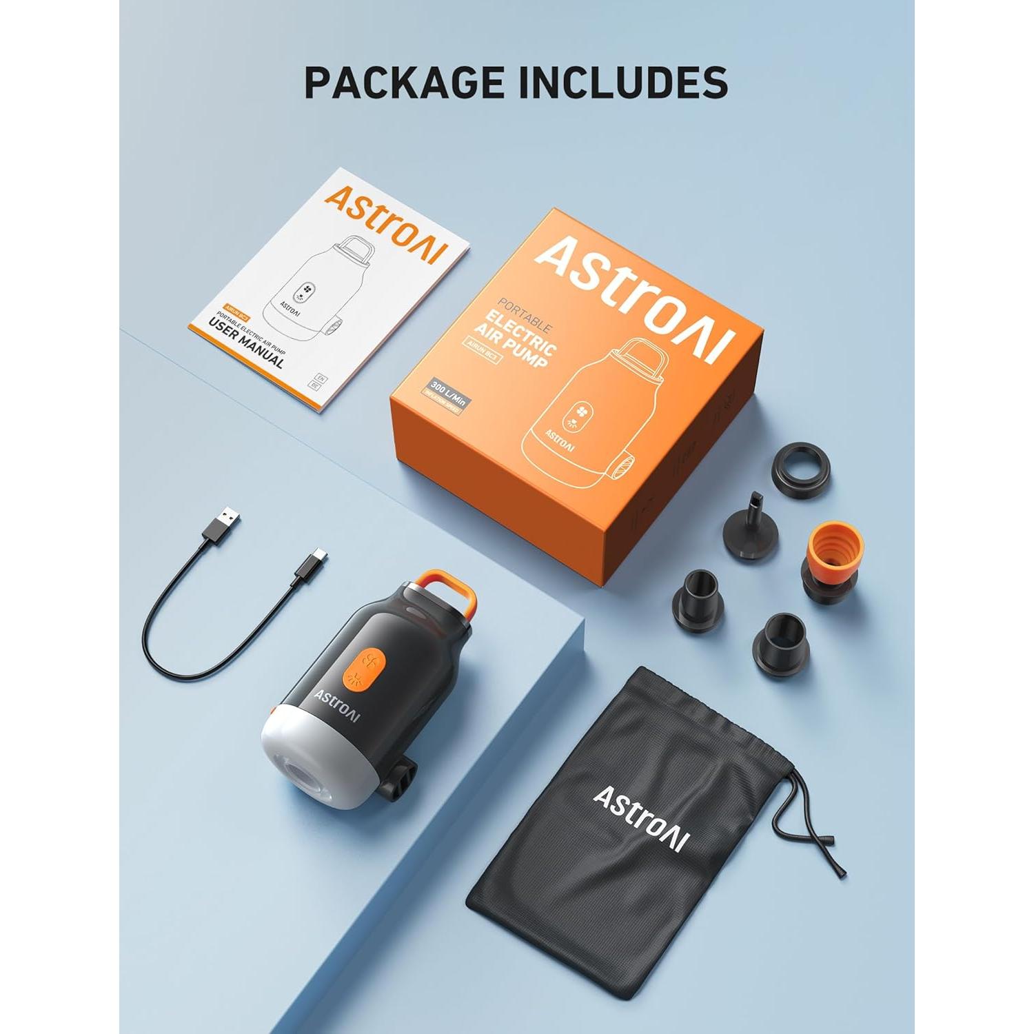 Bomba de Aire Mini AstroAI BC3MINI2 3000mAh Inflar y Desinflar