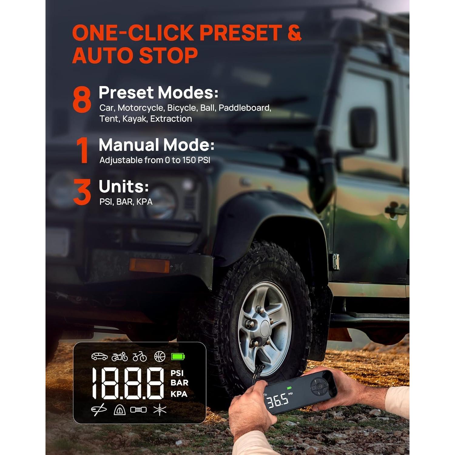 Bomba de Aire Eléctrica WindGallop LD-2301N 150 PSI Todo en Uno