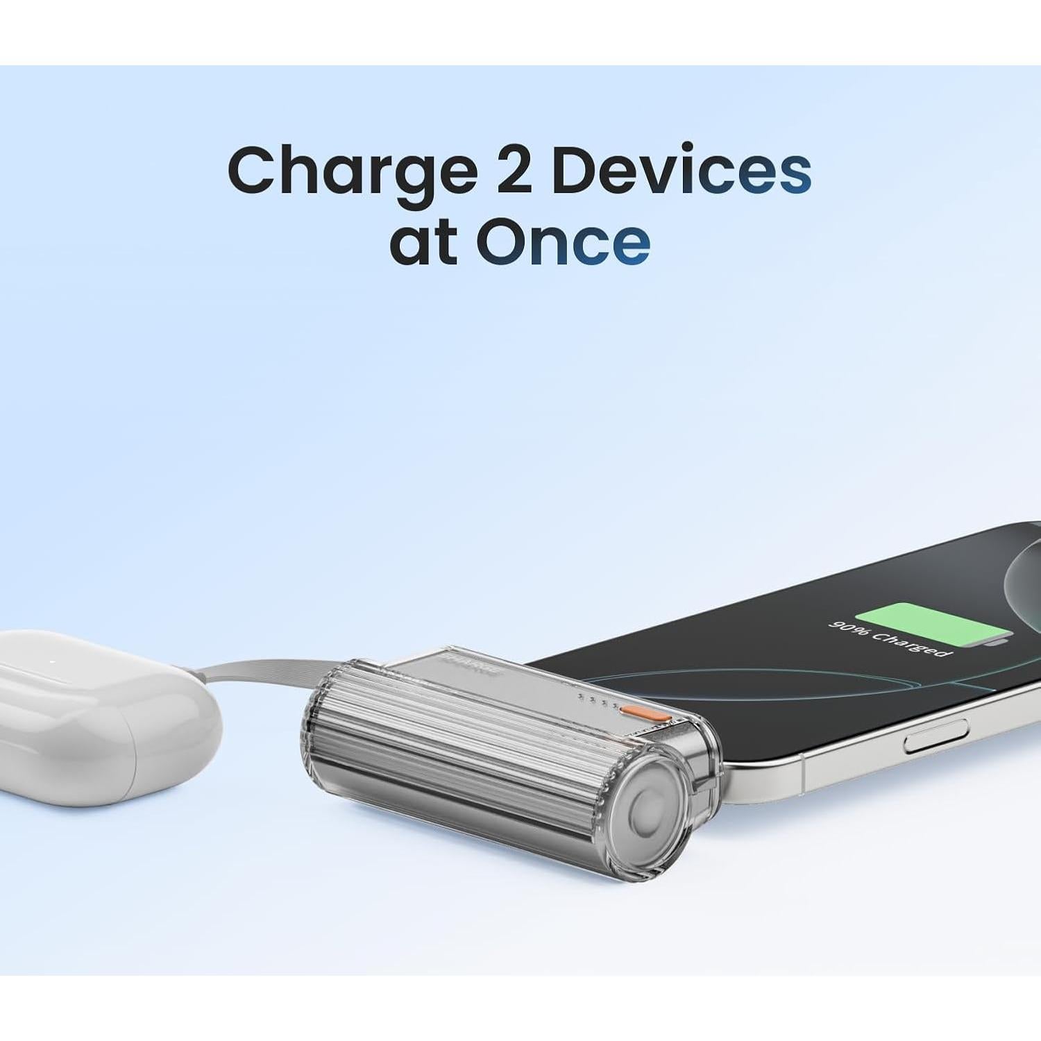 Cargador Portátil Sharge Flow Mini 2 5000mAh 22.5W Plata