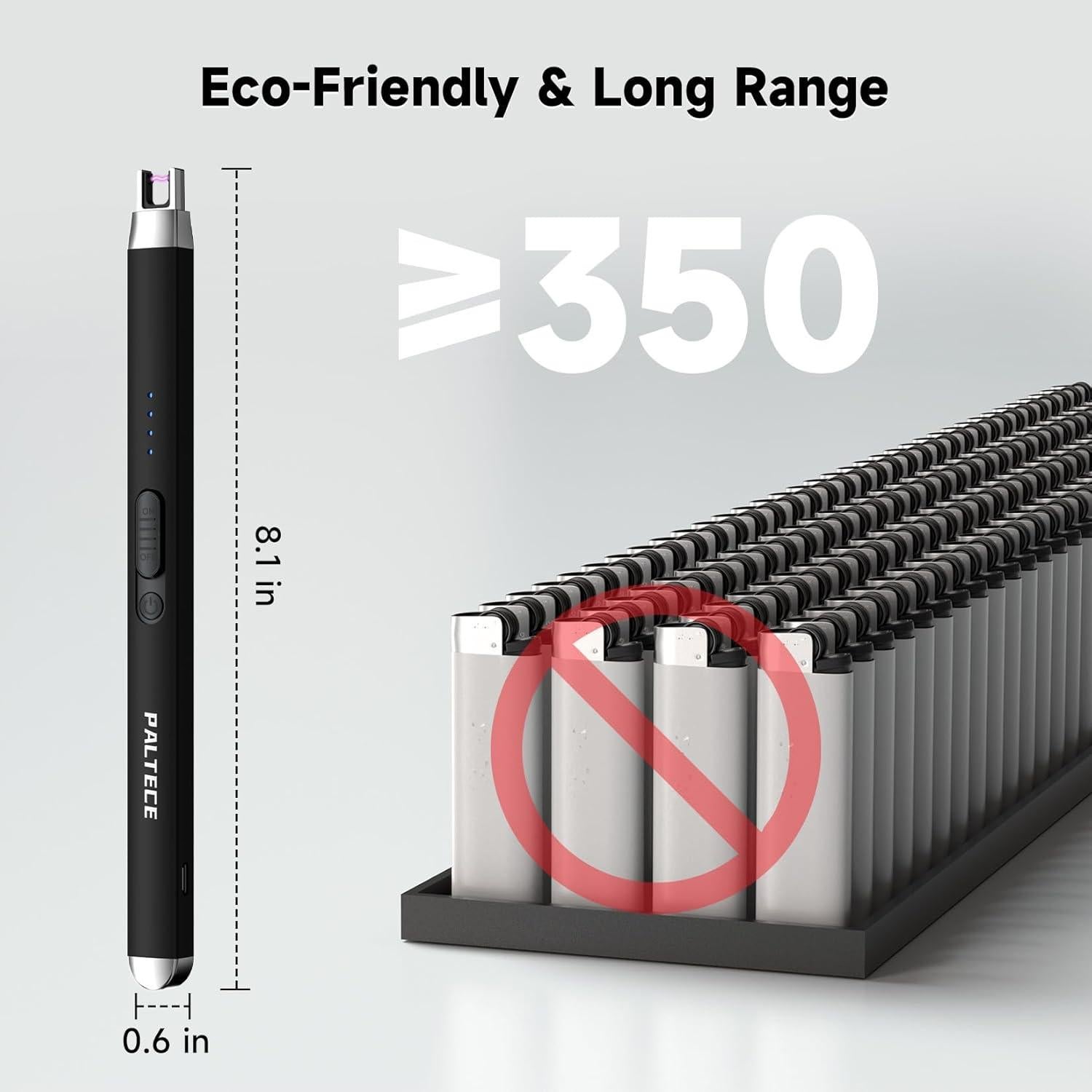 Encendedor Eléctrico Recargable PALTECE AZ-CL-02 Negro