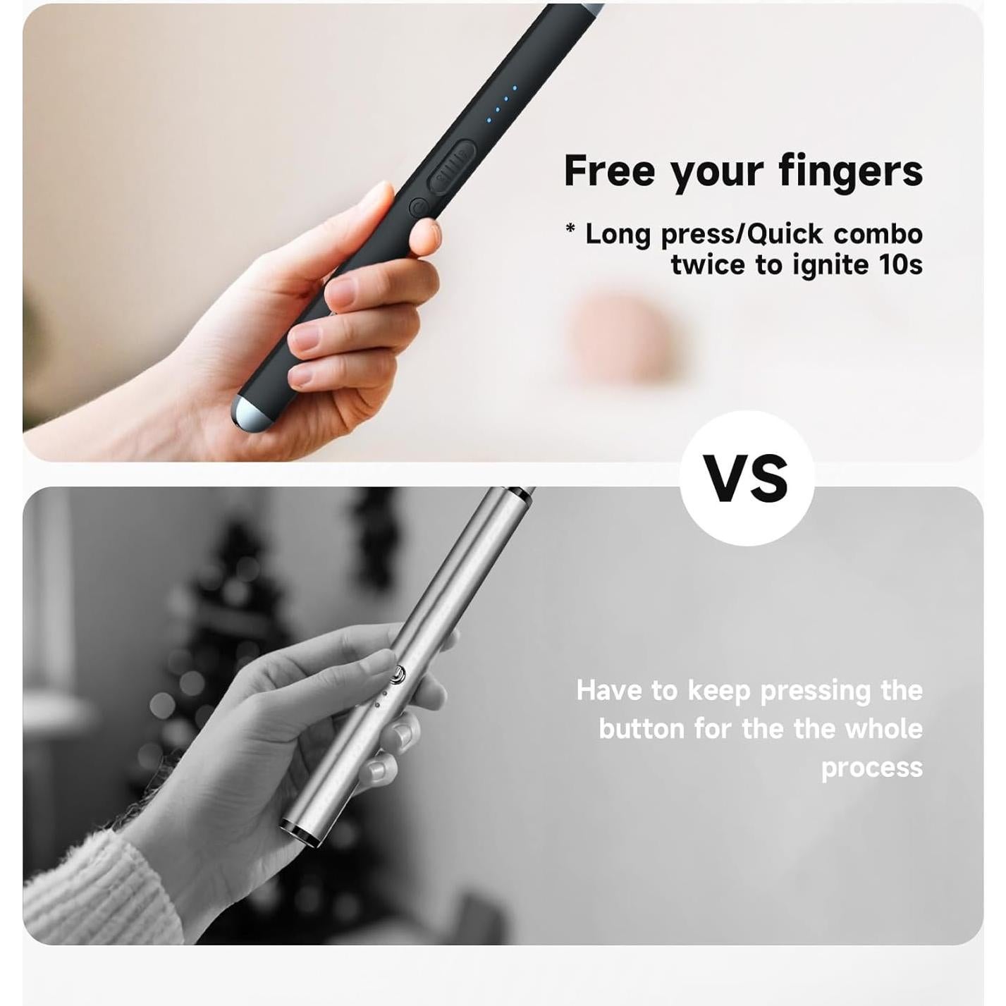 Encendedor Eléctrico Recargable PALTECE AZ-CL-02 Negro