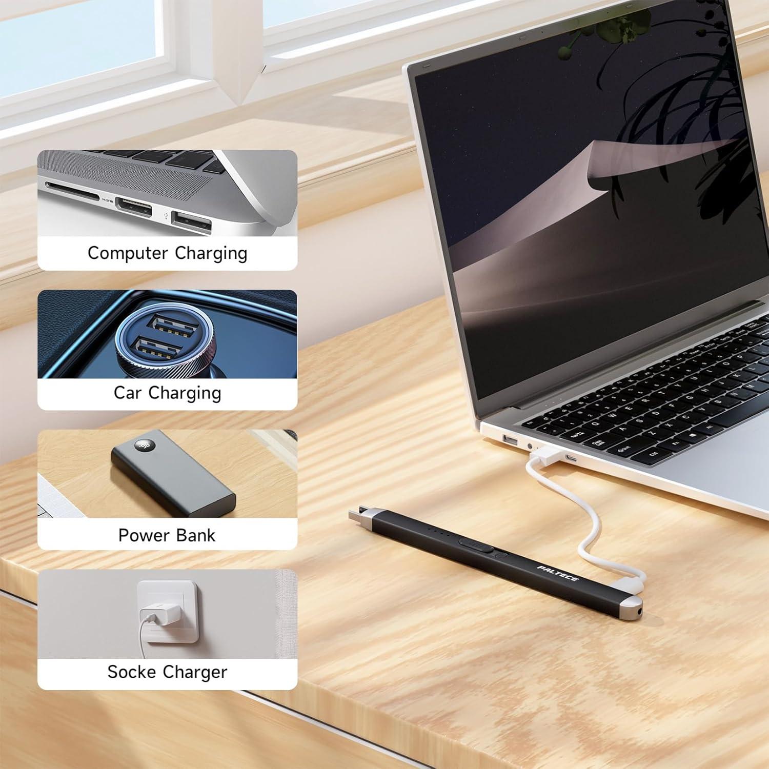 Encendedor Eléctrico Recargable PALTECE AZ-CL-02 Negro