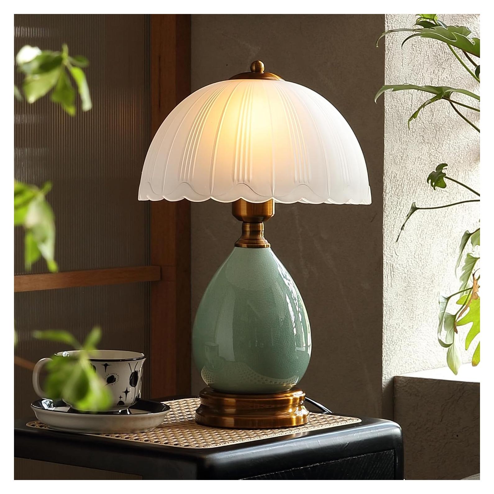 Lámpara de Mesa Vintage Glivpny 40.64 cm Cerámica Retro