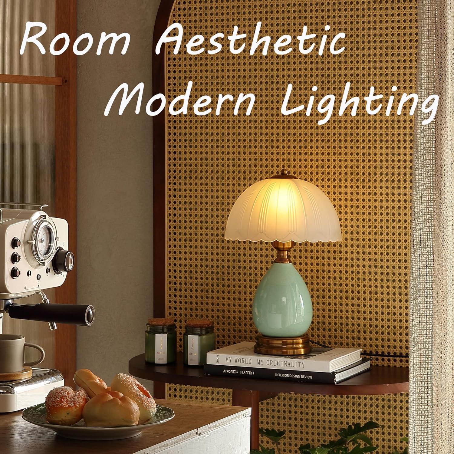 Lámpara de Mesa Vintage Glivpny 40.64 cm Cerámica Retro