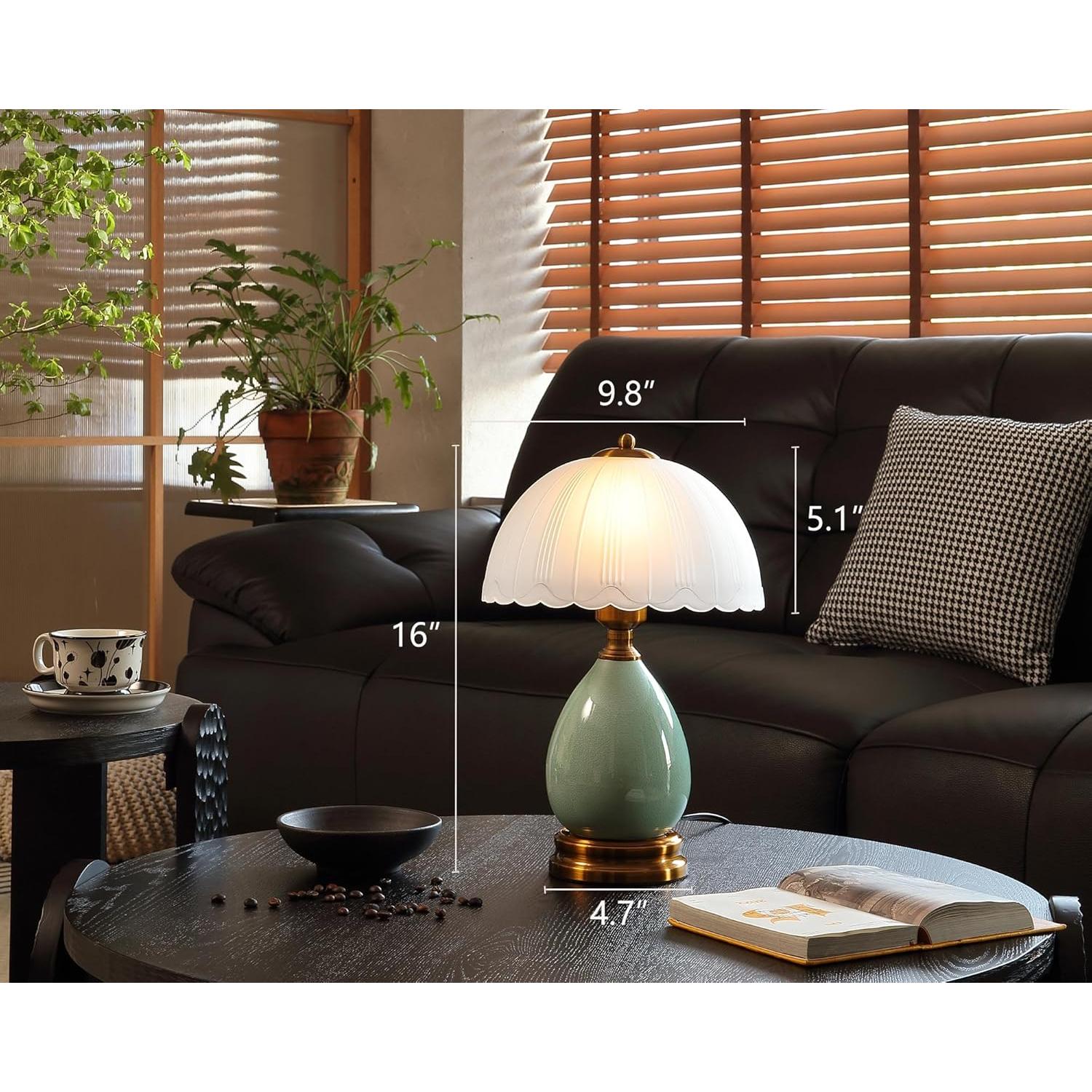 Lámpara de Mesa Vintage Glivpny 40.64 cm Cerámica Retro