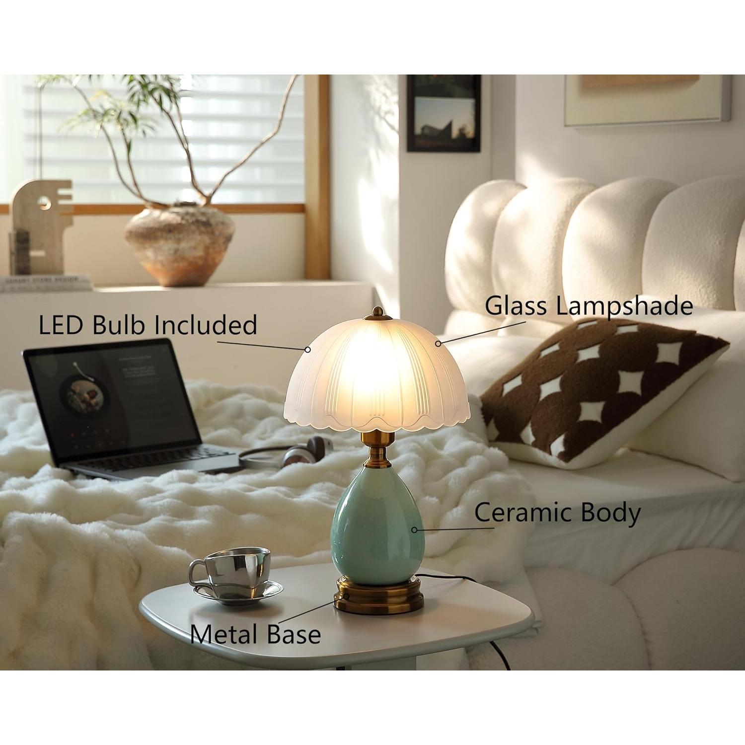 Lámpara de Mesa Vintage Glivpny 40.64 cm Cerámica Retro