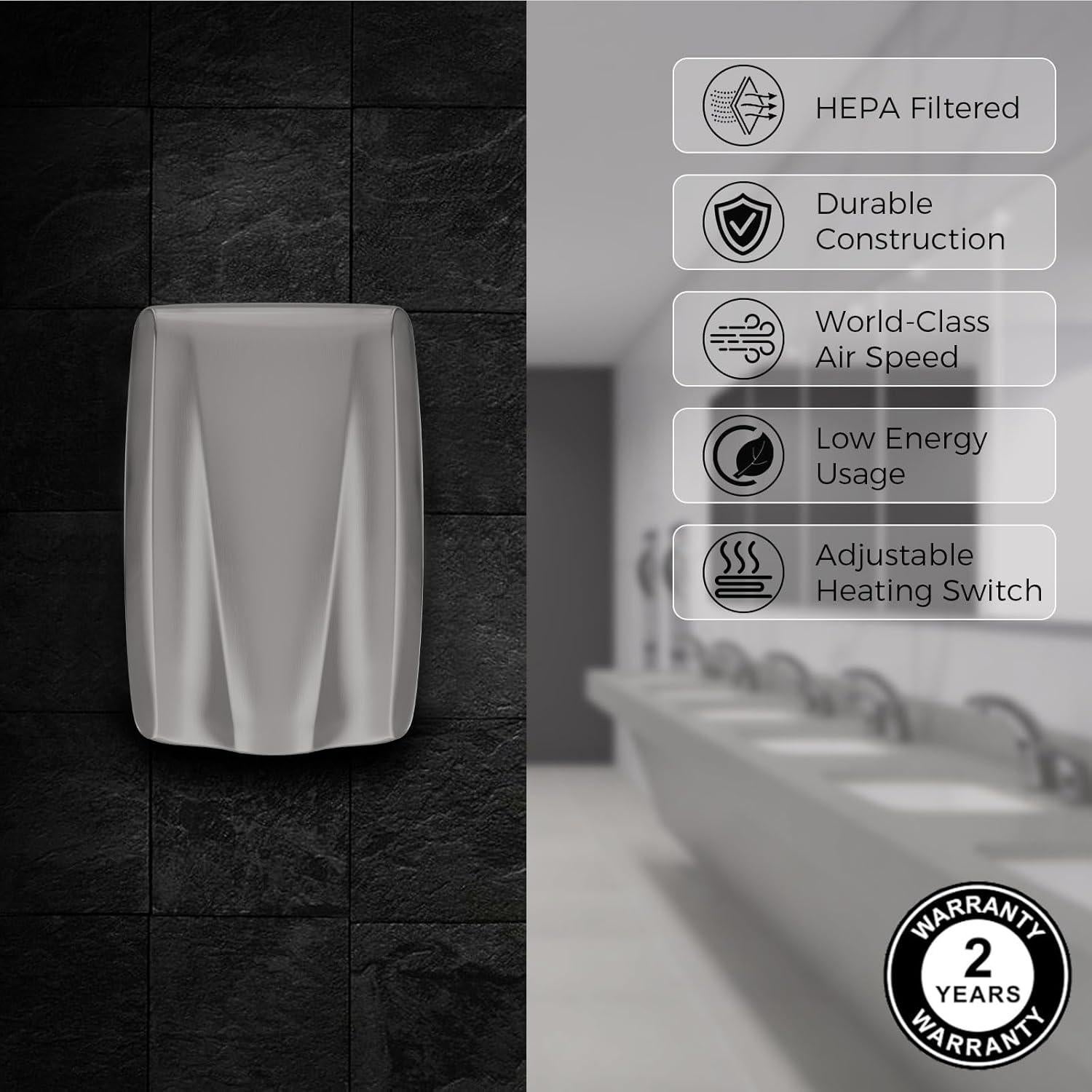 Secador de Manos Automático Stardrix HD1000S Acero Inoxidable HEPA