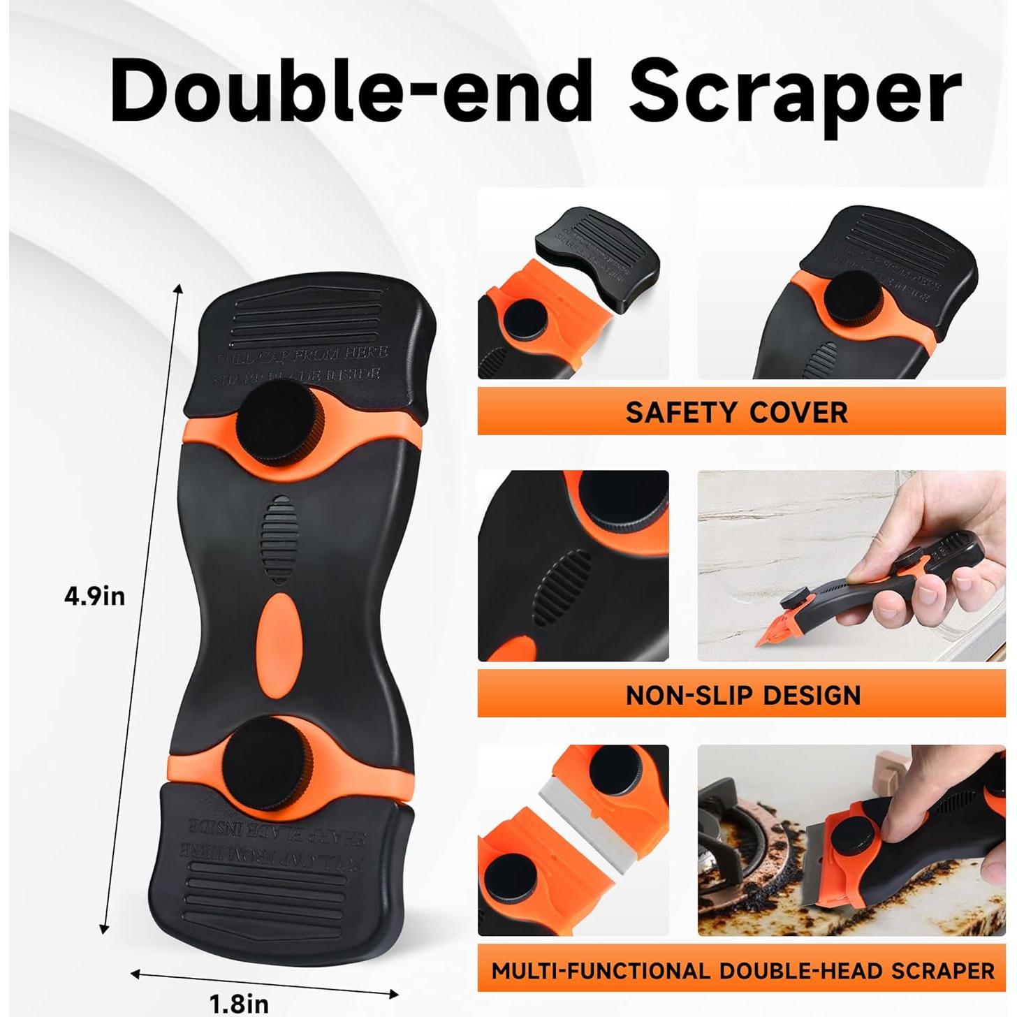 Juego de 6 herramientas de raspado Fenikara - 3 raspadores y 40 cuchillas