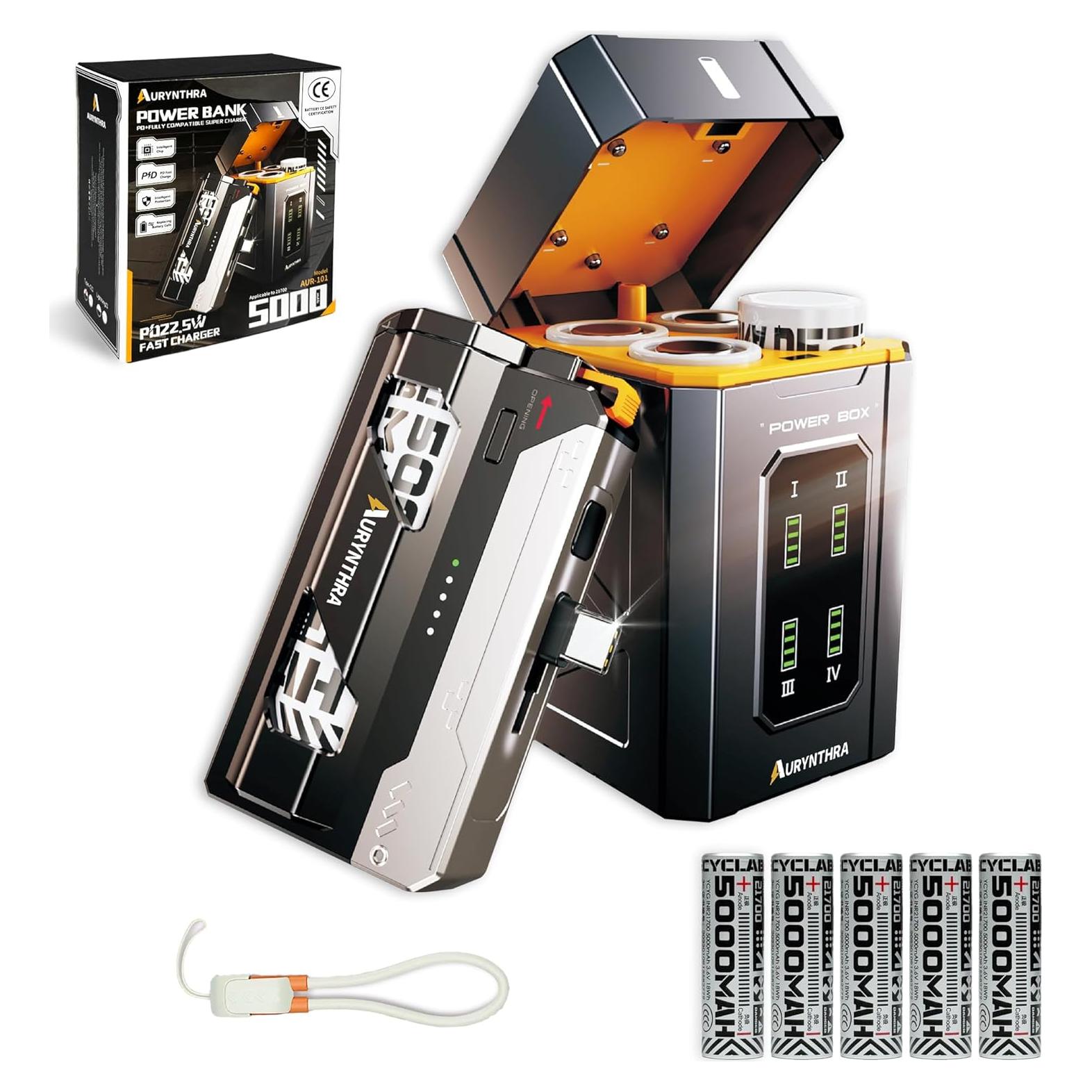 Banco de Energía AURYNTHRA 25000mAh Cargador Rápido USB-C