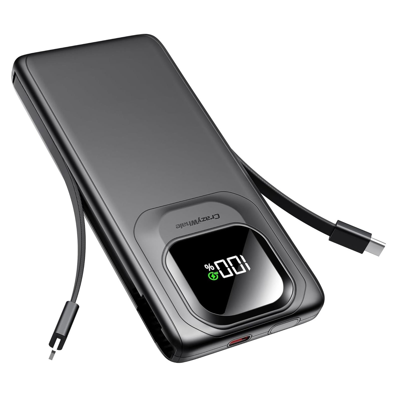 Cargador Portátil Power Bank 10000mAh 22.5W Carga Rápida Negro
