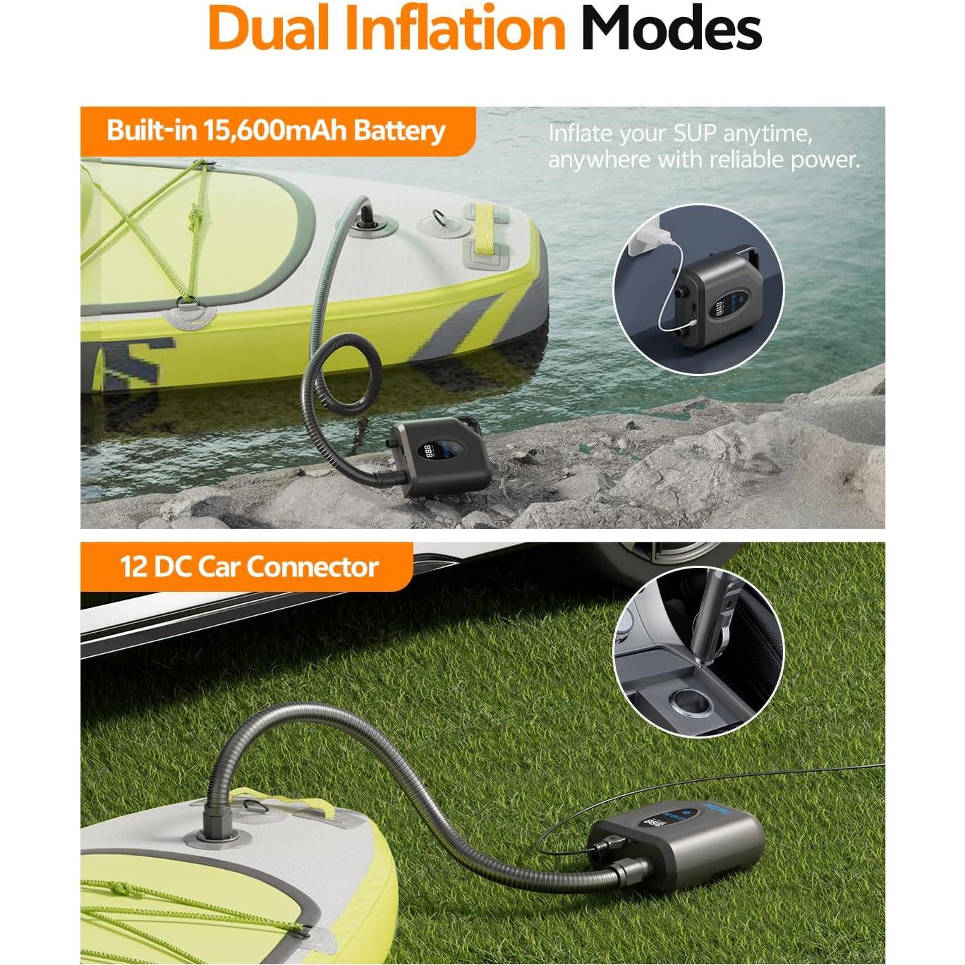 Bomba Eléctrica Inalámbrica Tenlox Q141 20 PSI 15600mAh SUP