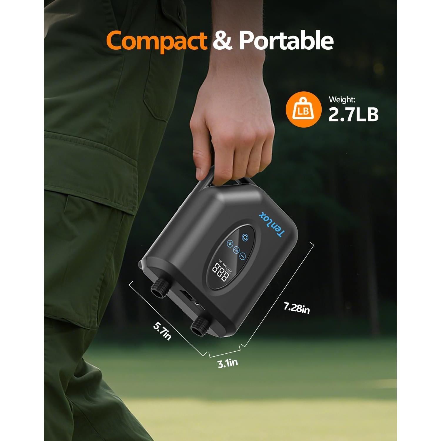 Bomba Eléctrica Inalámbrica Tenlox Q141 20 PSI 15600mAh SUP