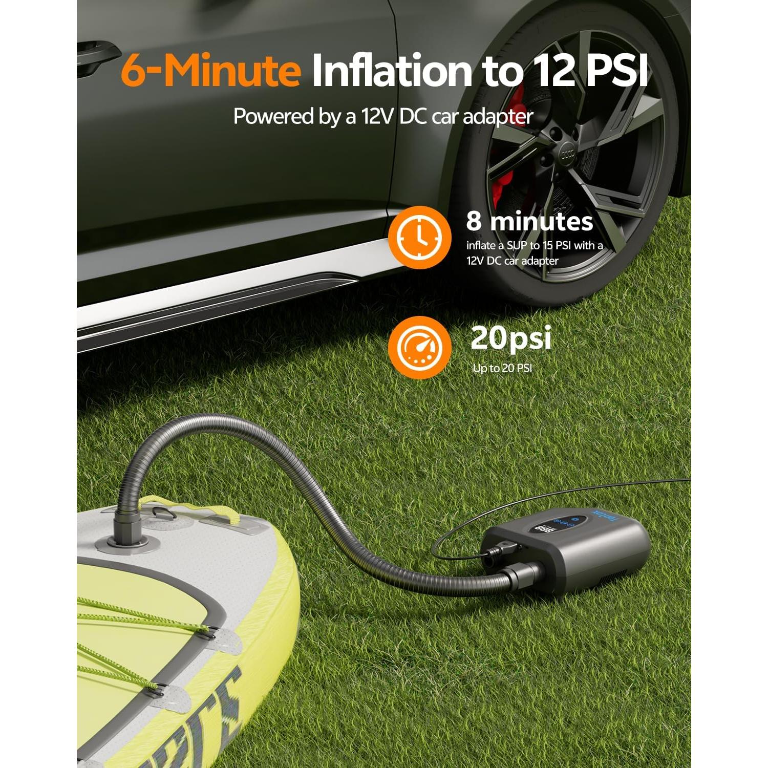 Bomba Eléctrica Inalámbrica Tenlox Q141 20 PSI 15600mAh SUP