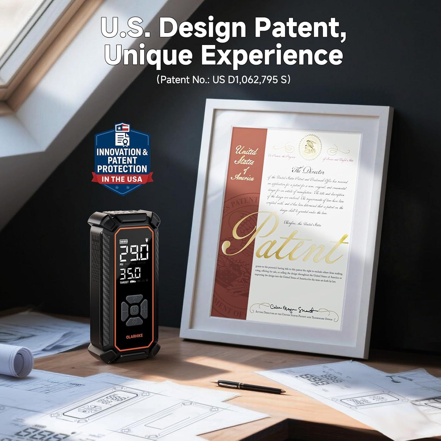 Compresor de Aire Portátil OlarHike 6000mAh, Inflación Rápida