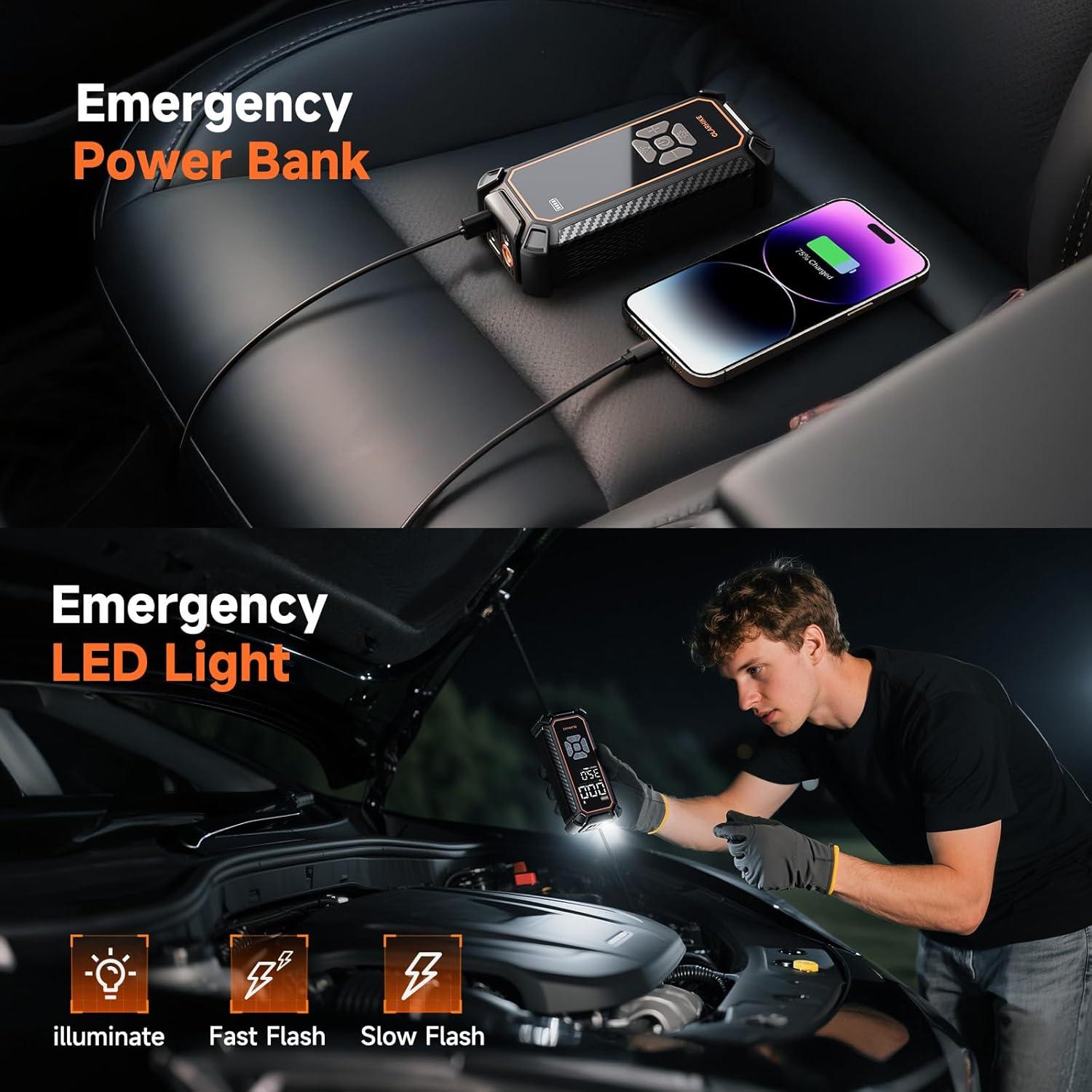 Compresor de Aire Portátil OlarHike 6000mAh, Inflación Rápida