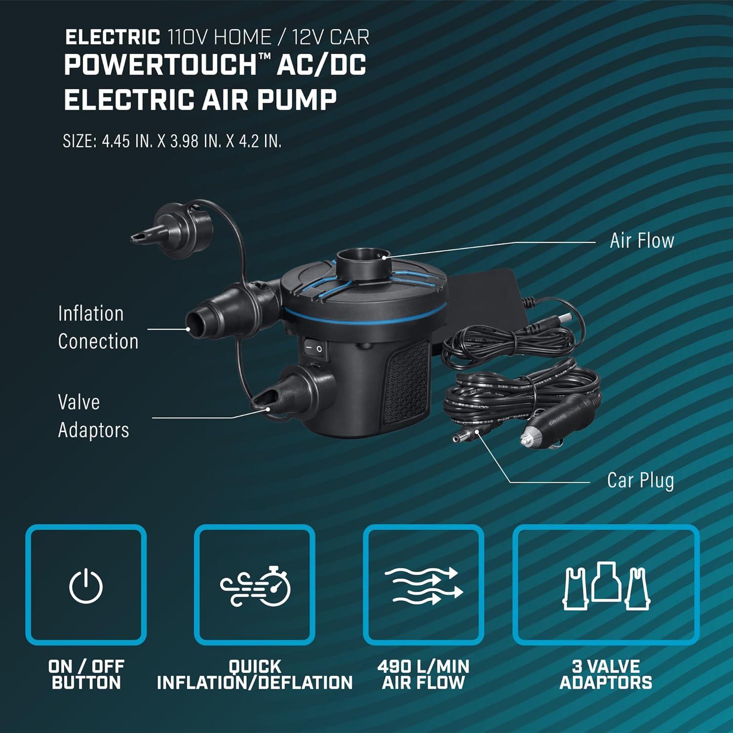 Bomba de Aire Eléctrica AC/DC PowerTouch Mejor Manera 490 L/min