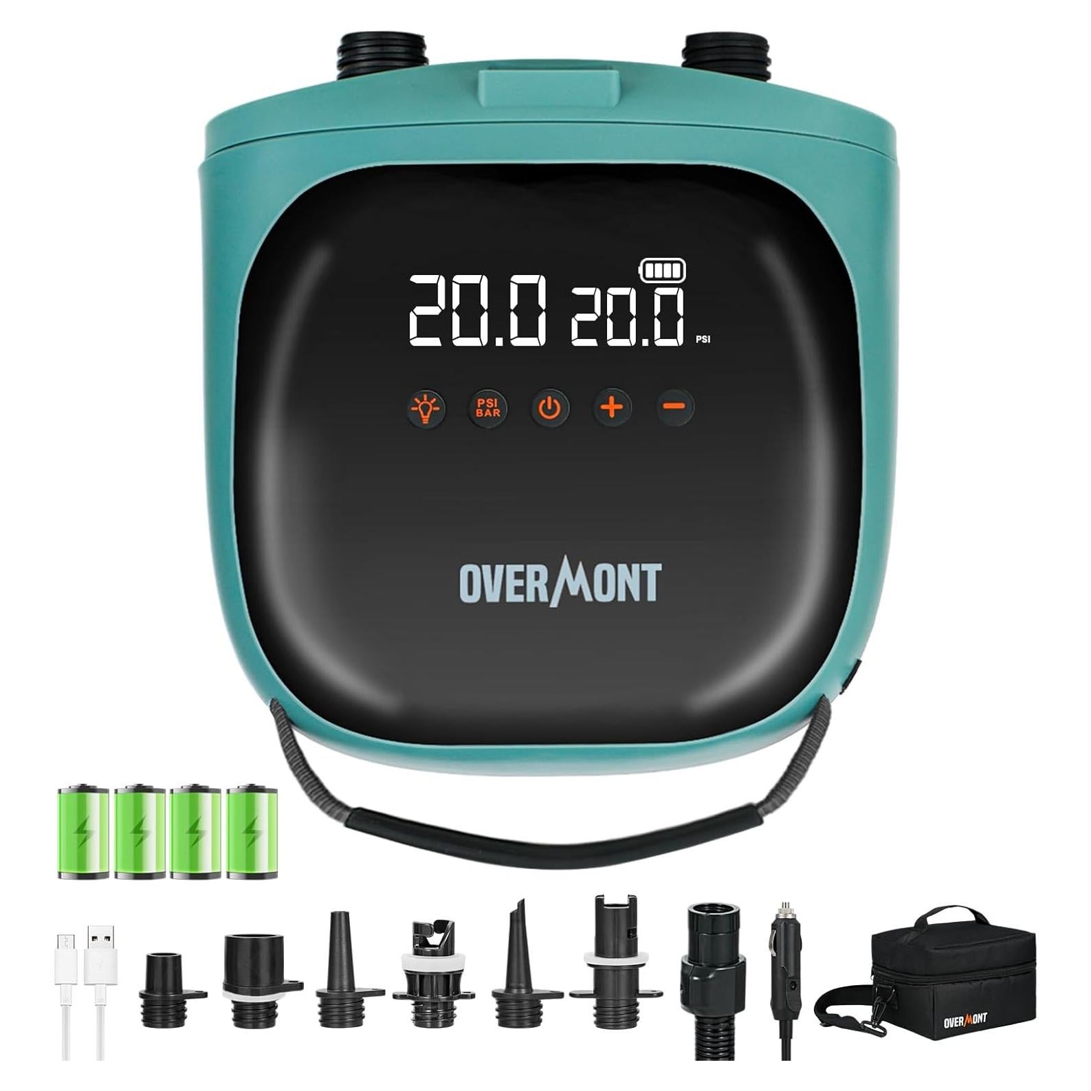 Bomba Eléctrica Portátil Overmont OHS-EP02 20PSI para Inflables
