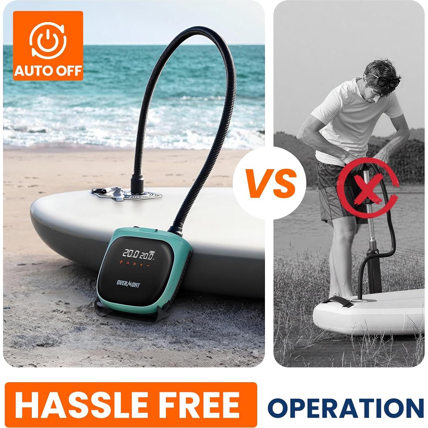 Bomba Eléctrica Portátil Overmont OHS-EP02 20PSI para Inflables