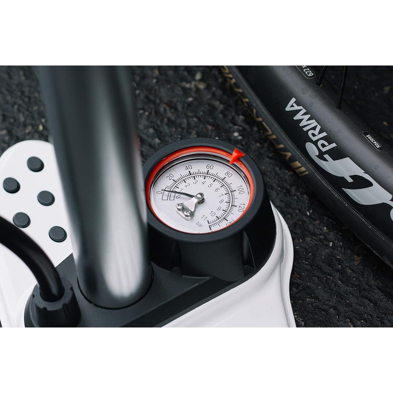 Bomba de Pie BIKETUBE - Alta Presión con Manómetro 160 PSI