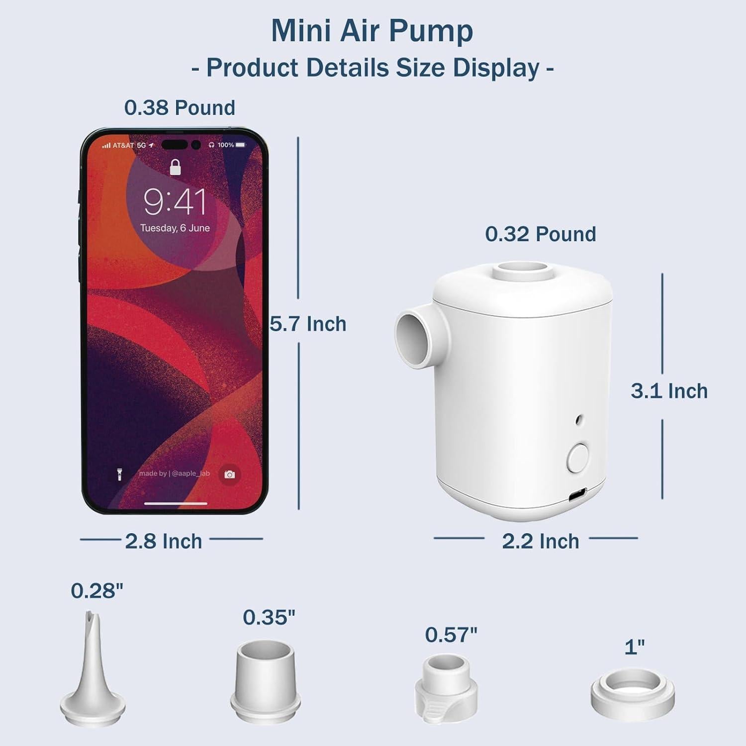 Bomba de Aire Eléctrica STIFFOUR AP100 2000mAh Portátil