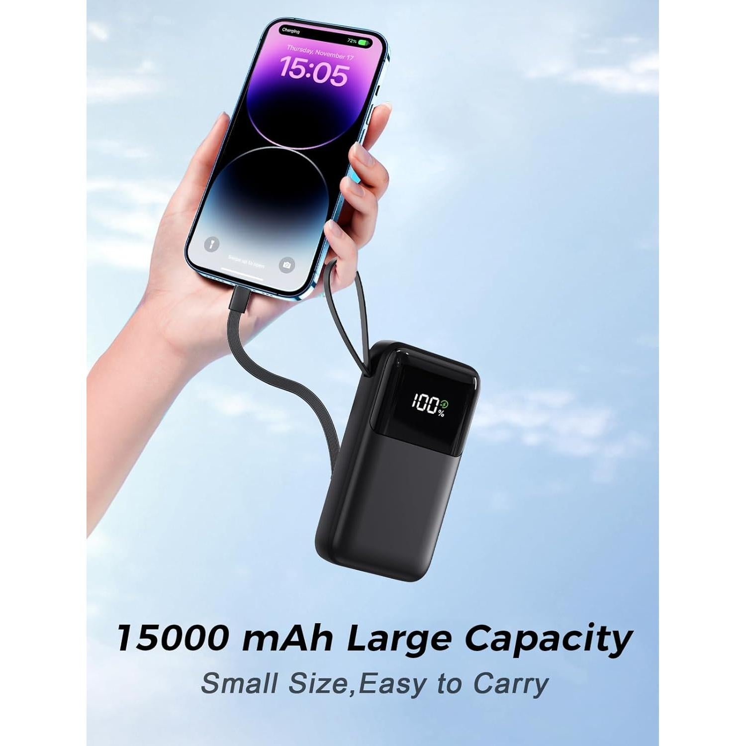 Banco de Energía Portátil Anshi N18 15000mAh Carga Rápida 22.5W