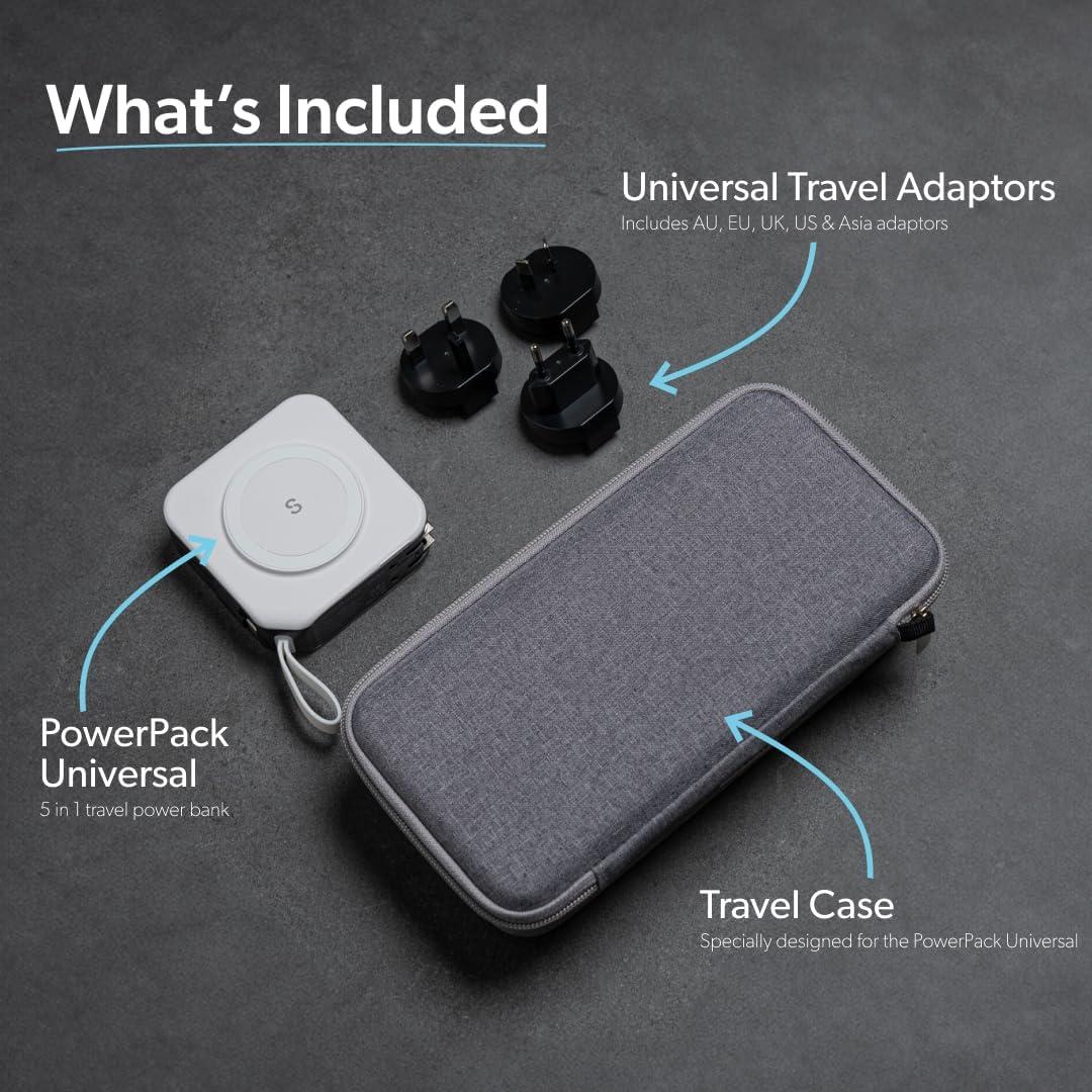 Cargador de Viaje PowerPack Universal 10,000mAh con Adaptadores