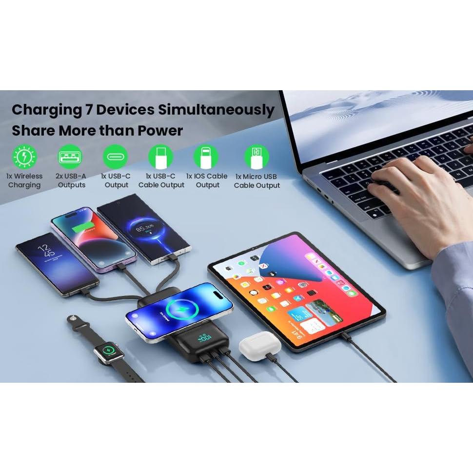 Cargador Portátil Inalámbrico 40800mAh HETP 25W Carga Rápida