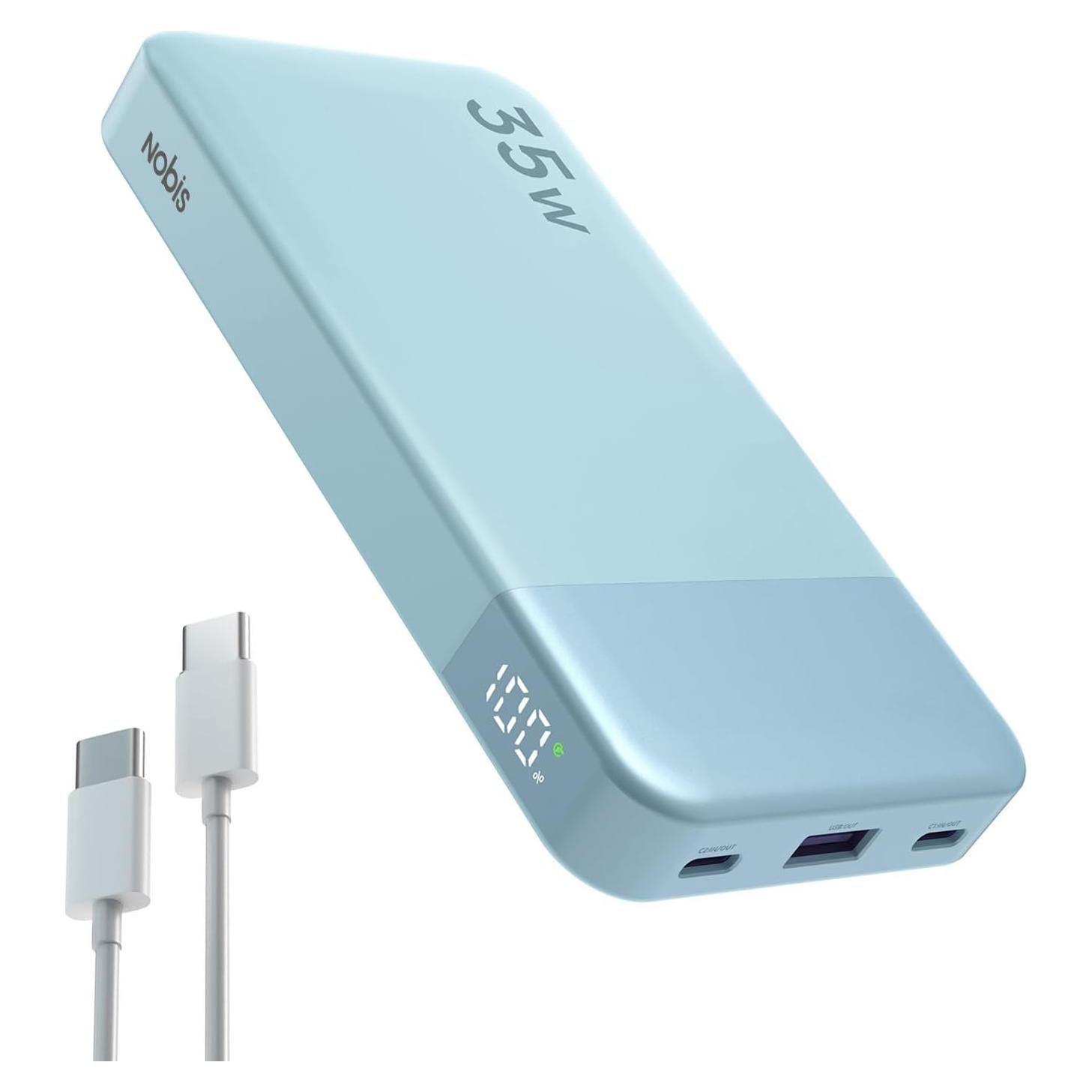 Cargador Portátil NOBIS 10000mAh Carga Rápida 35W Pantalla Digital