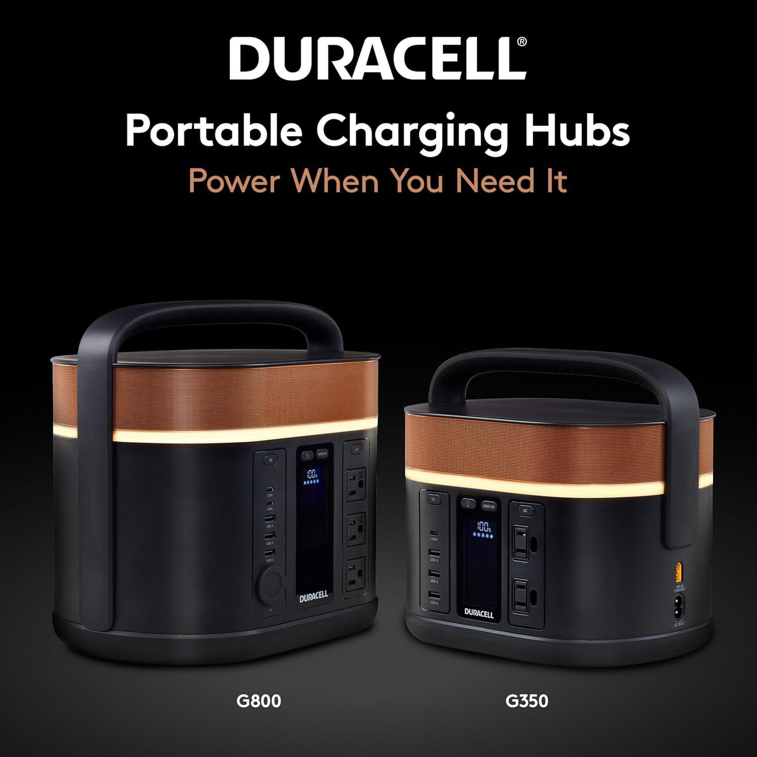 Estación de Energía Portátil Duracell G800 - 800W, Batería de Litio-Ion
