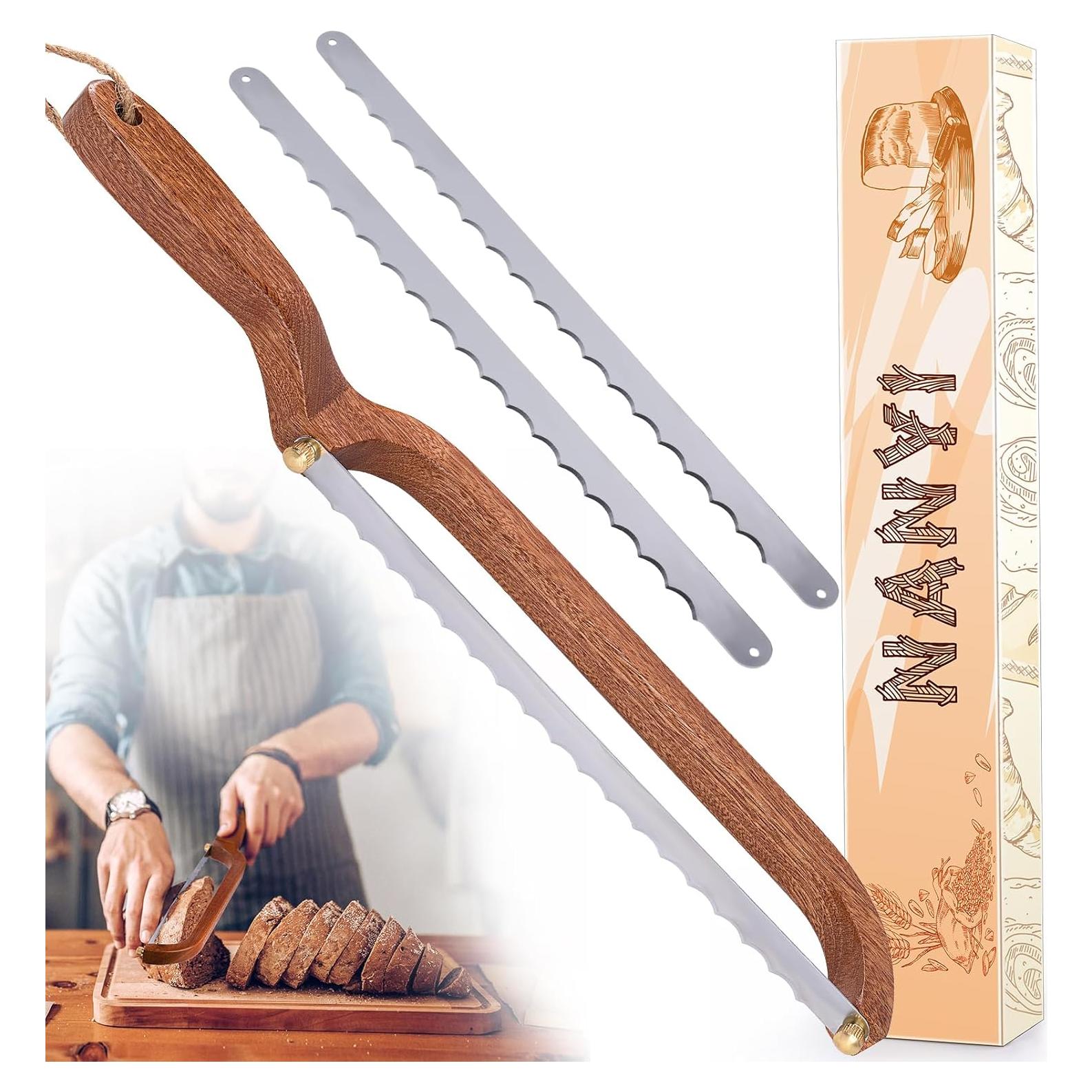 Cuchillo de Pan NANYI para Mano Izquierda - Mango de Madera Sapele