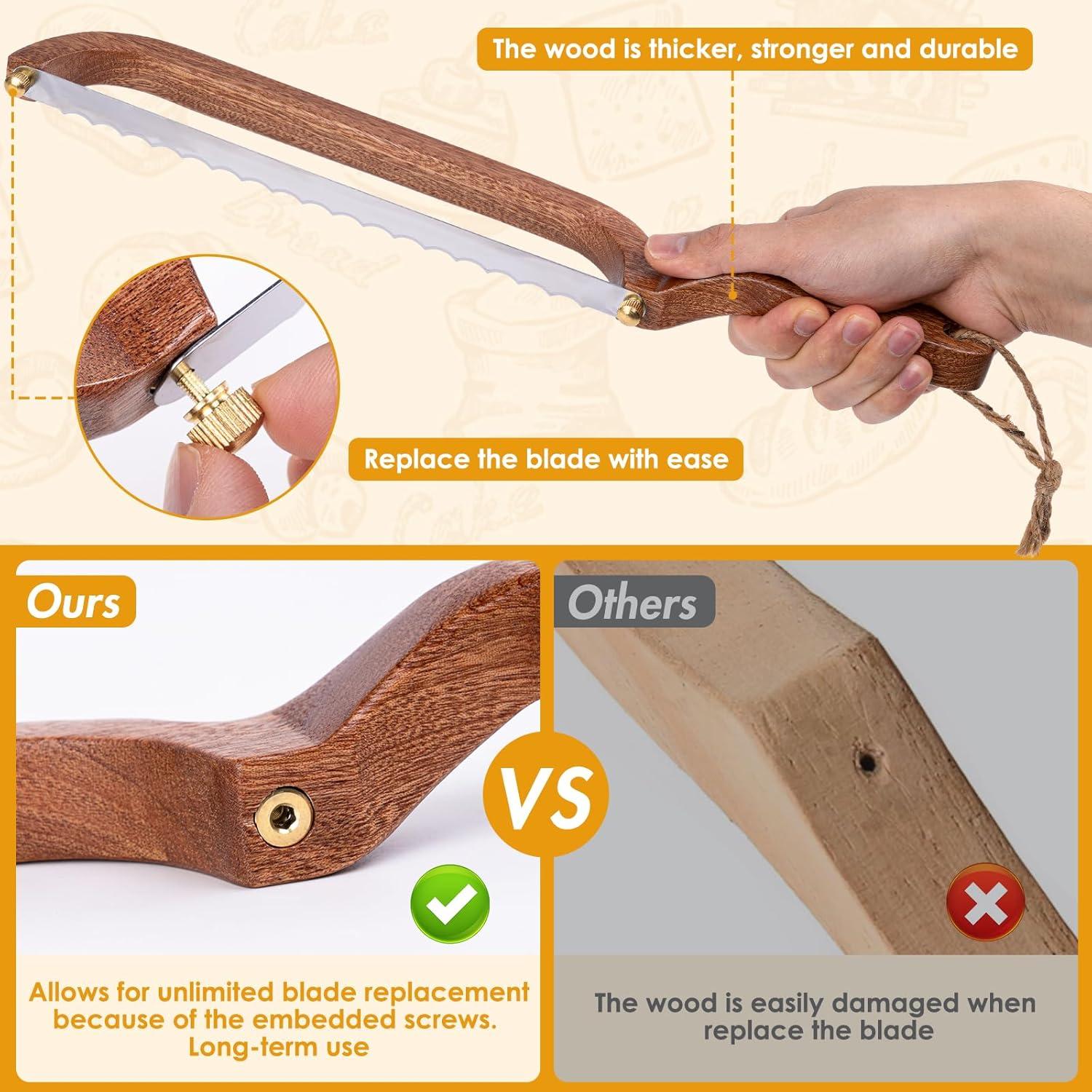 Cuchillo de Pan NANYI para Mano Izquierda - Mango de Madera Sapele