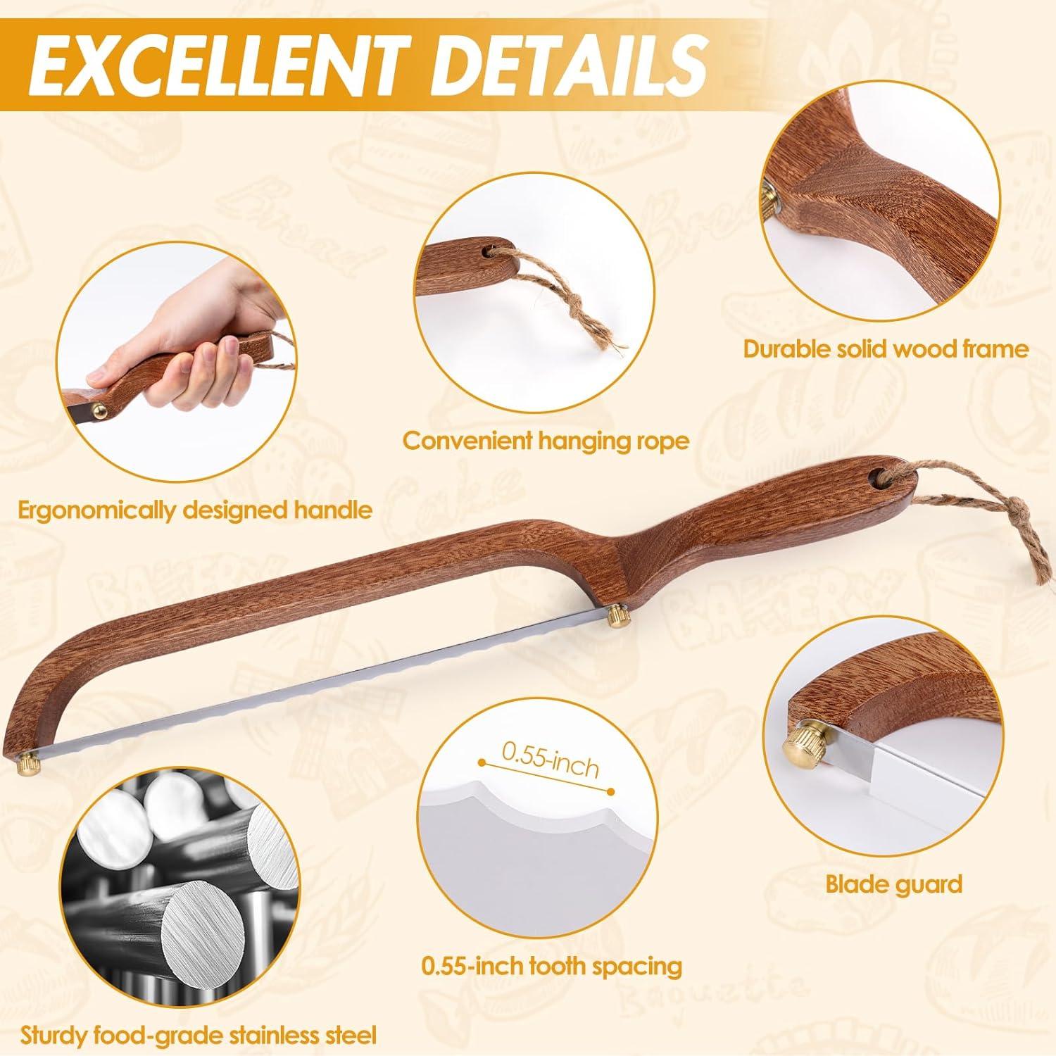 Cuchillo de Pan NANYI para Mano Izquierda - Mango de Madera Sapele