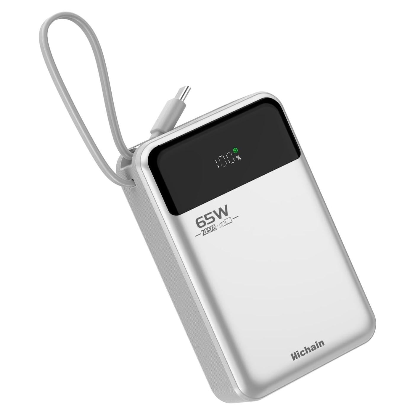 Banco de Energía Hichain 20000mAh 65W Cargador Portátil USB-C