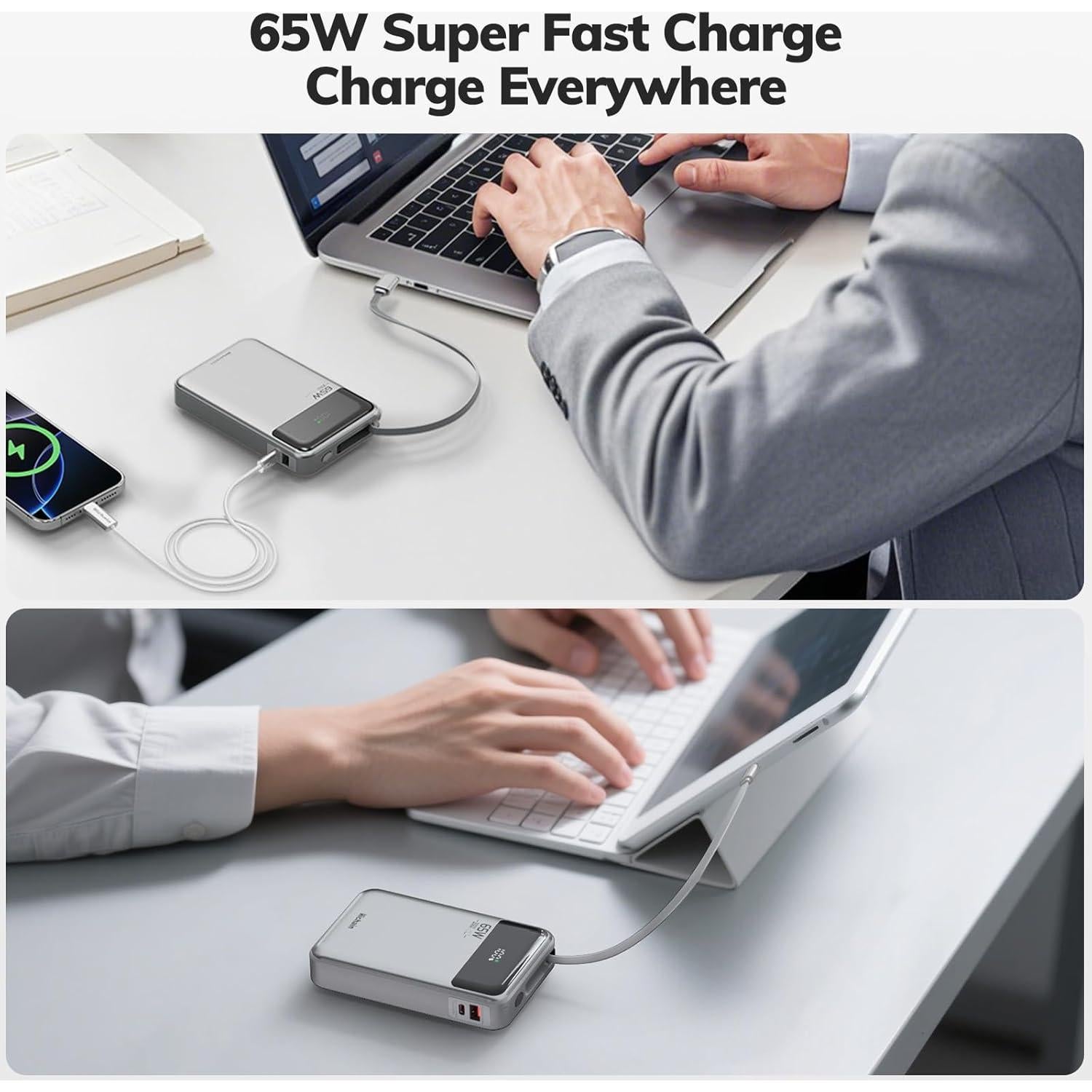 Banco de Energía Hichain 20000mAh 65W Cargador Portátil USB-C