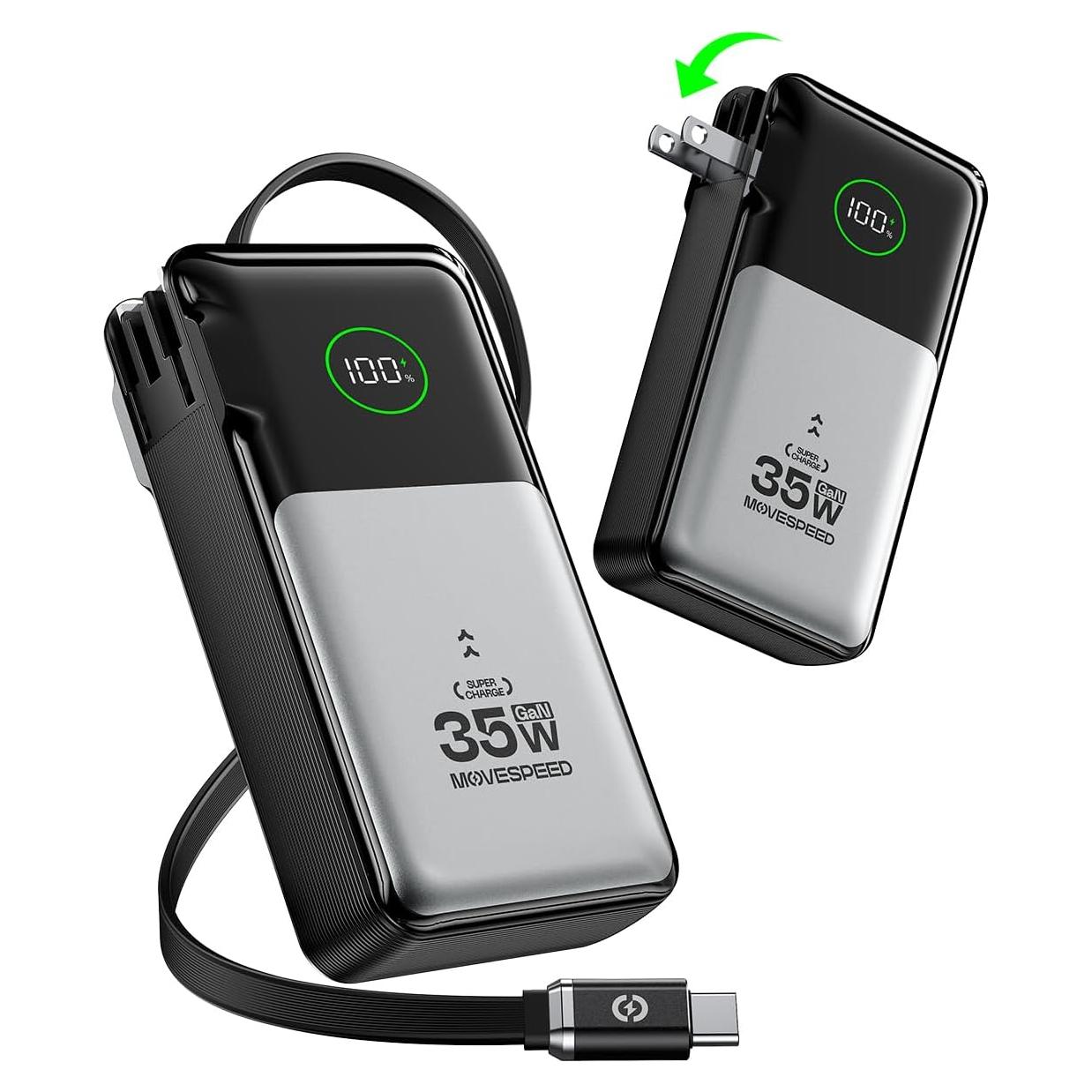 Cargador portátil 3 en 1 Move Speed 35W 10,000mAh USB-C