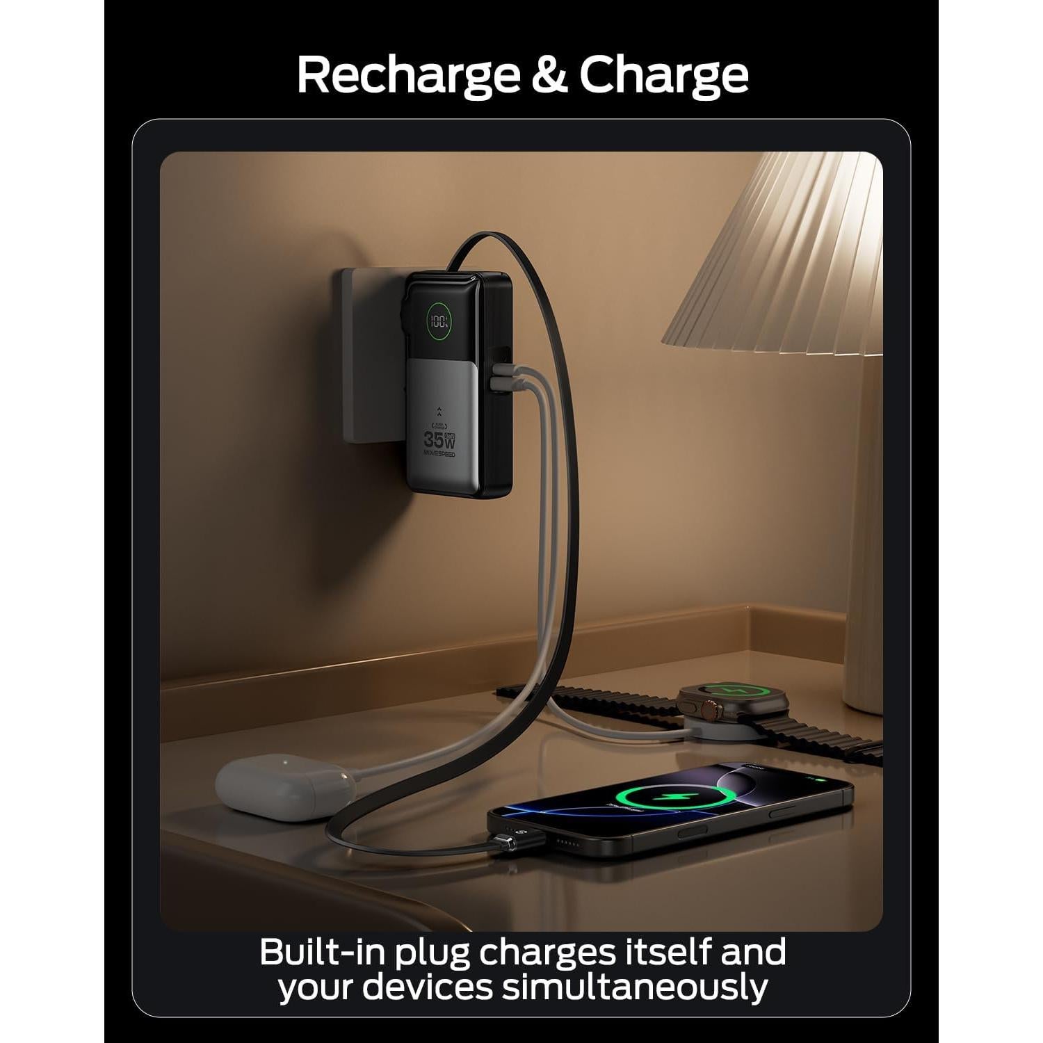 Cargador portátil 3 en 1 Move Speed 35W 10,000mAh USB-C