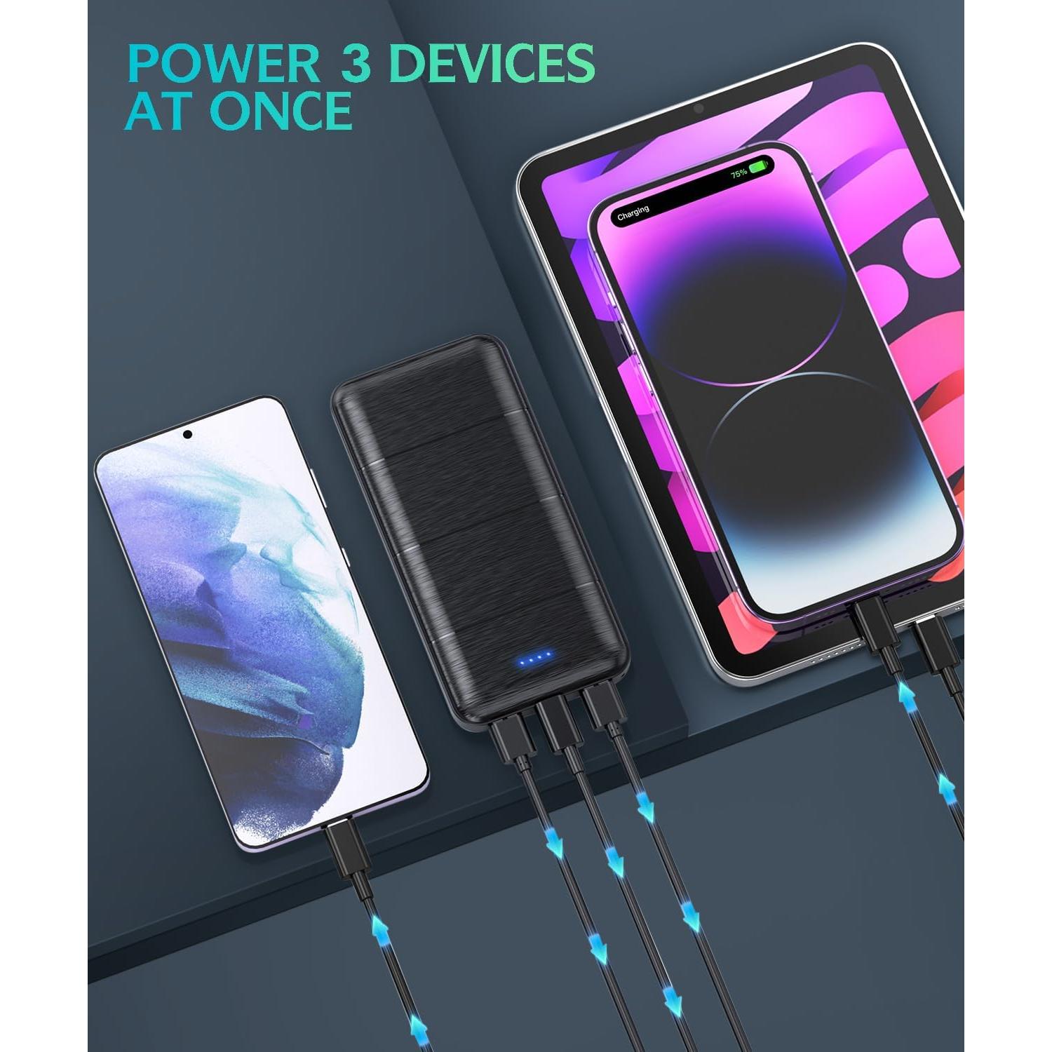 Cargador Portátil Batería Externa 15000mAh Doble USB Rápido