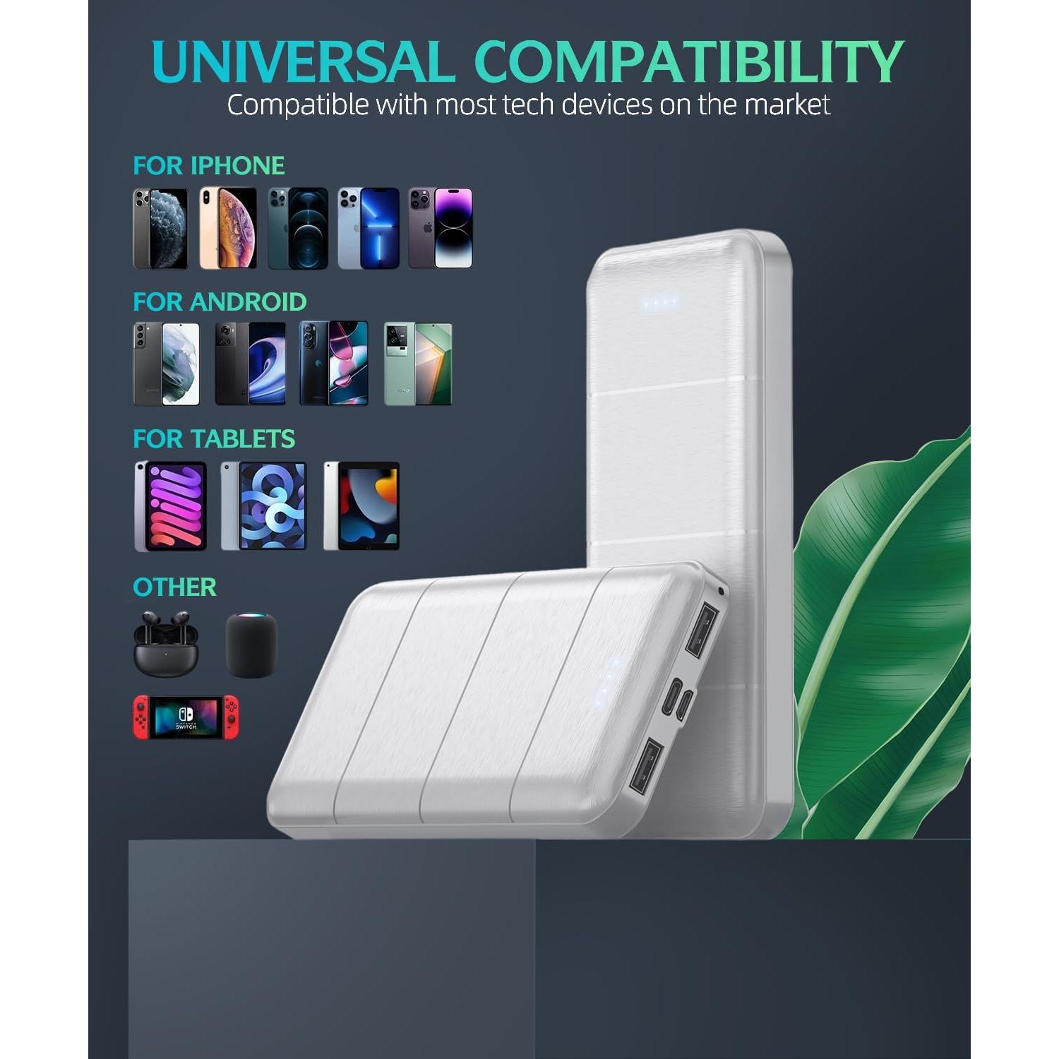 Cargador Portátil Batería Externa 15000mAh Doble USB Rápido