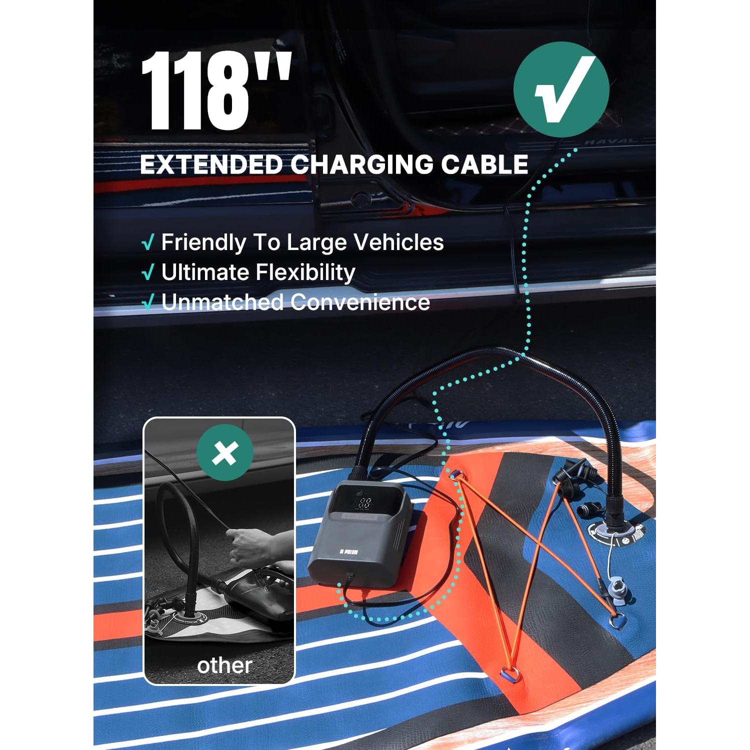 Bomba de Aire Eléctrica Niphean para Paddle y Neumáticos 50 PSI