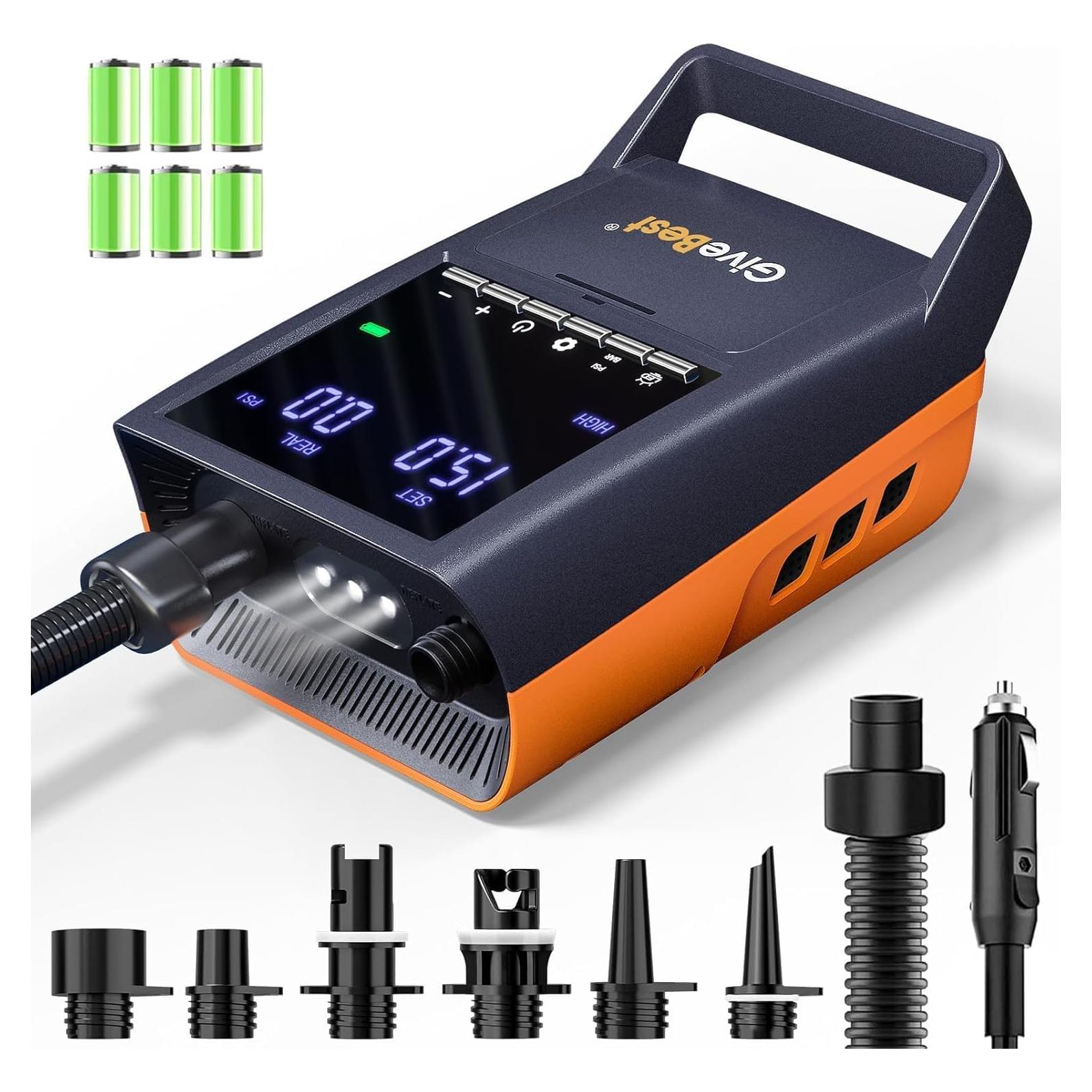 Bomba de Aire Recargable GiveBest DM2-2, 20 PSI, Doble Etapa