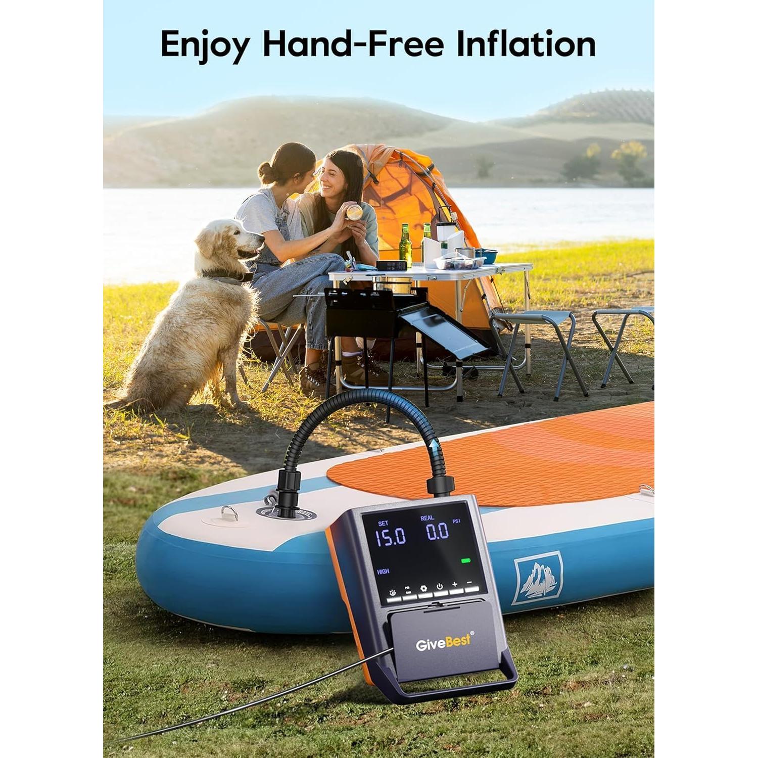 Bomba de Aire Recargable GiveBest DM2-2, 20 PSI, Doble Etapa