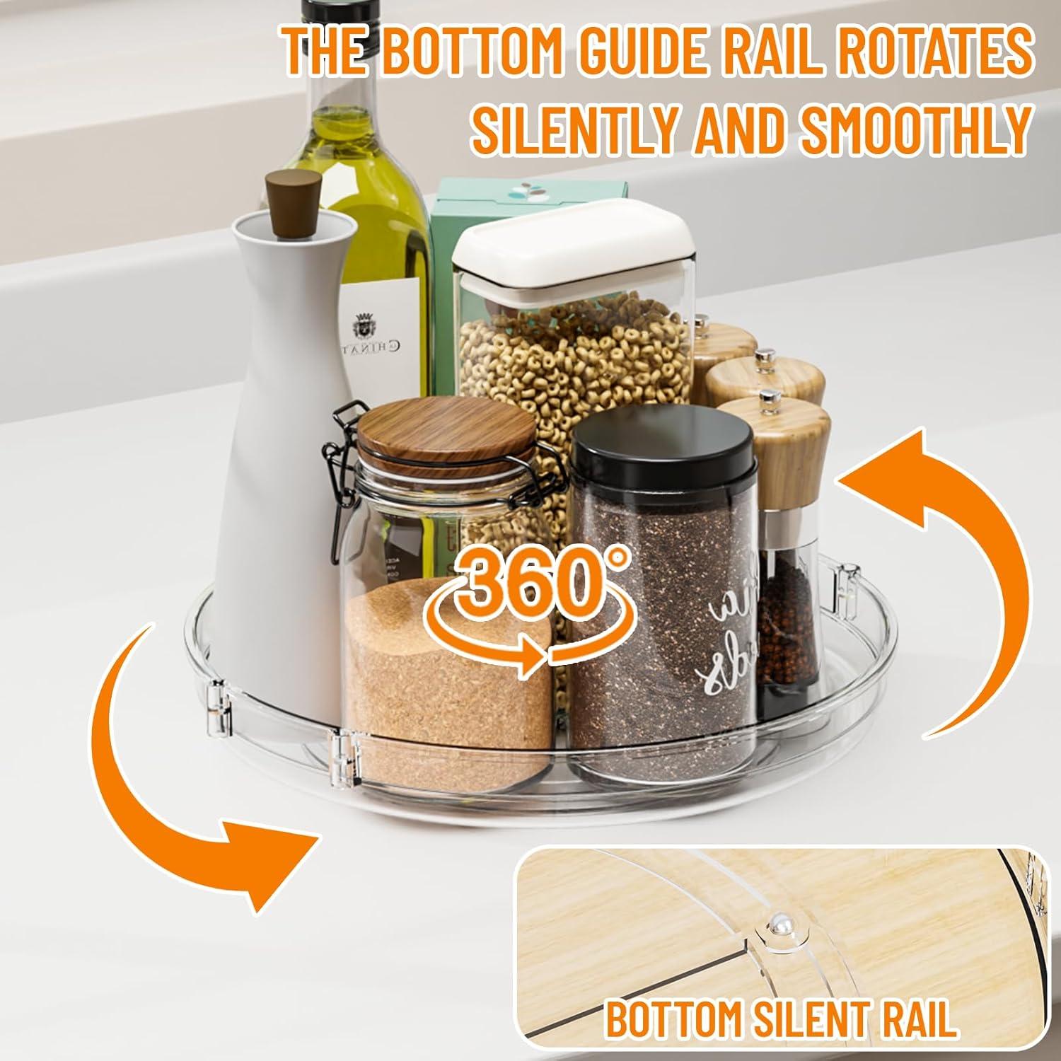 Organizador Giratorio SuoXing 24 cm Claro - 2 Paquetes