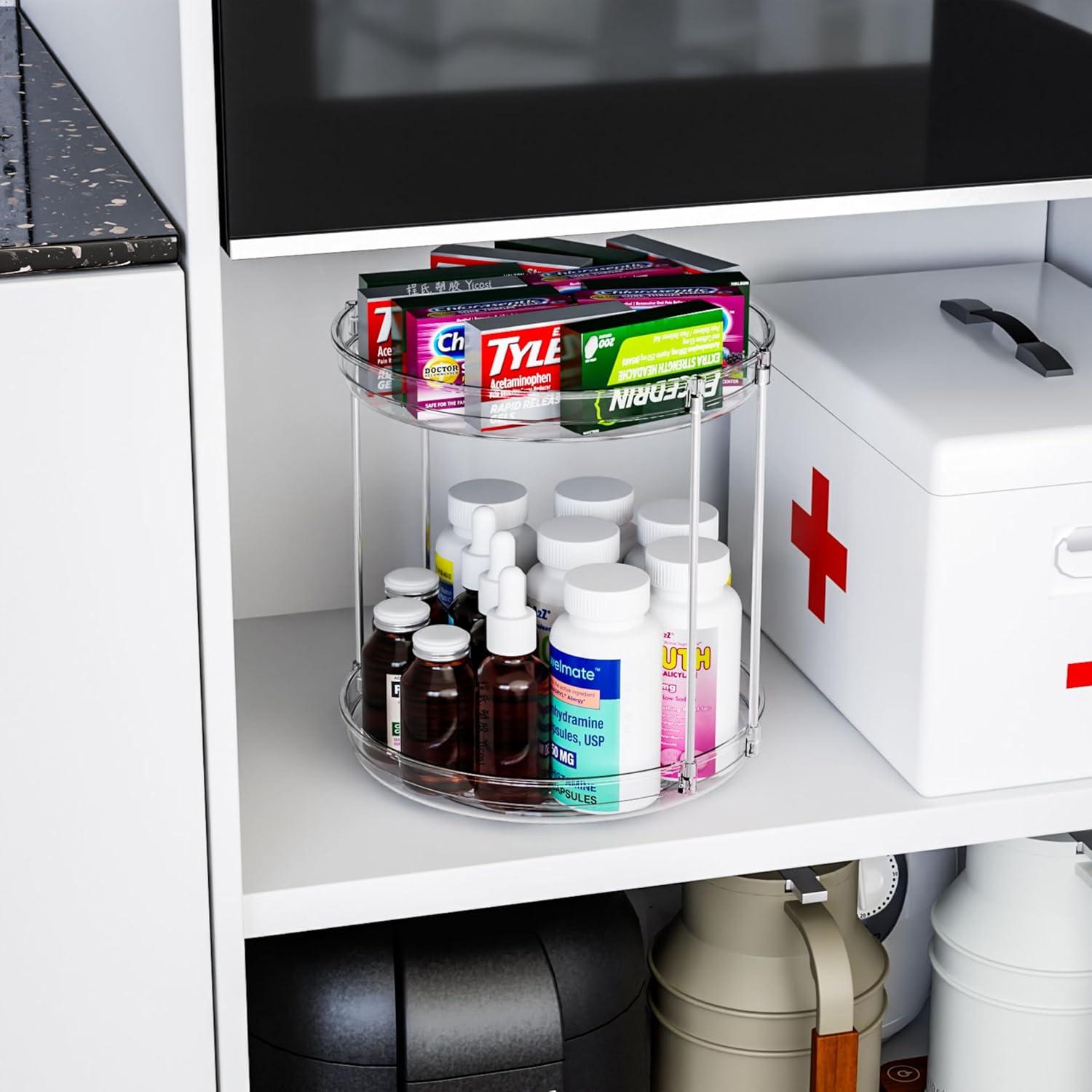 Organizador Giratorio SuoXing 24 cm Claro - 2 Paquetes