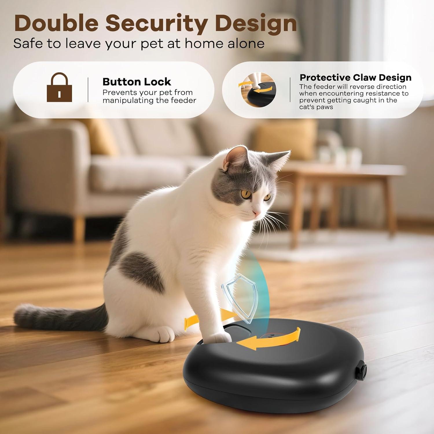 Dispensador Automático de Comida para Gatos Sharper Image Negro