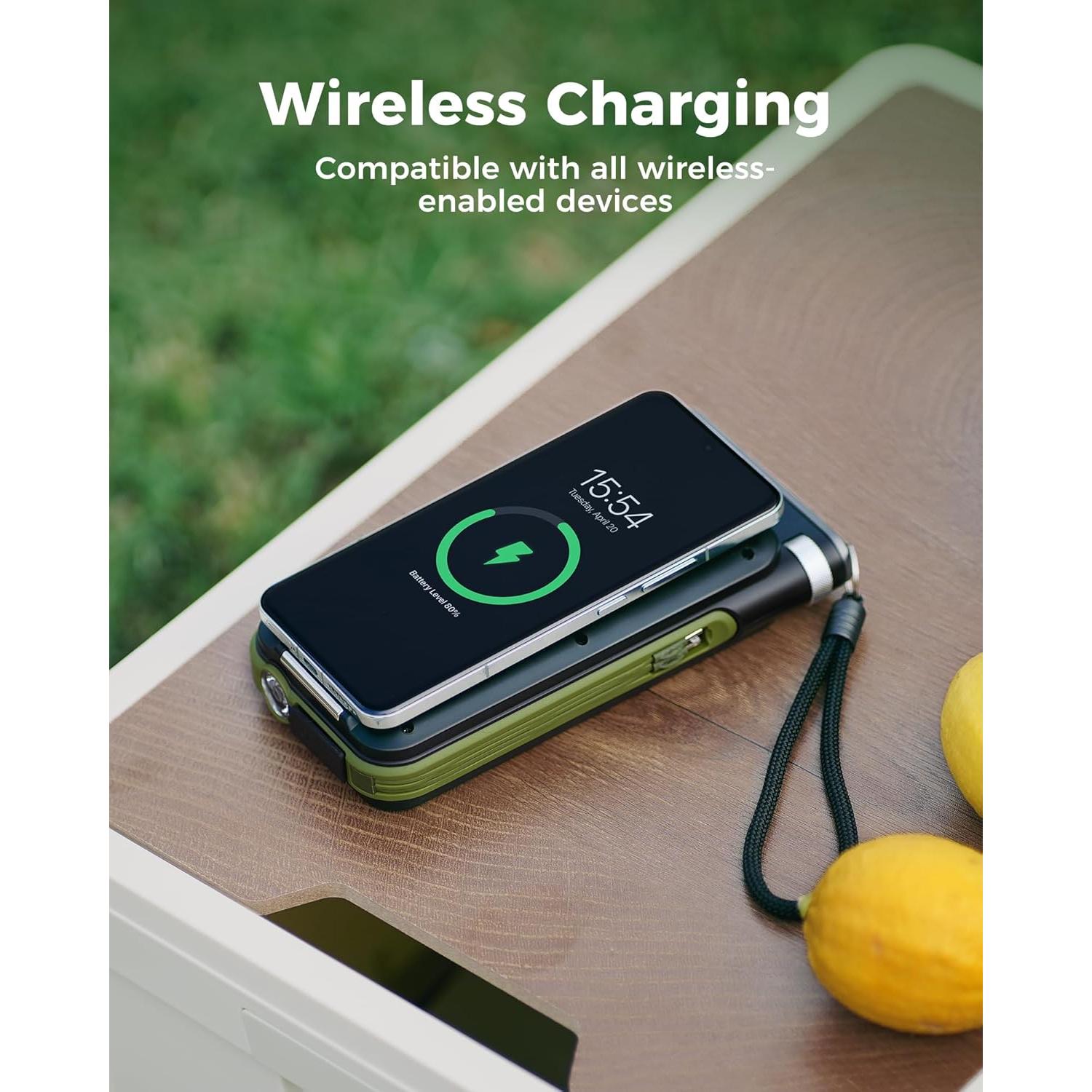 Banco de Energía Solar GOODaaa 45800mAh Cargador Inalámbrico