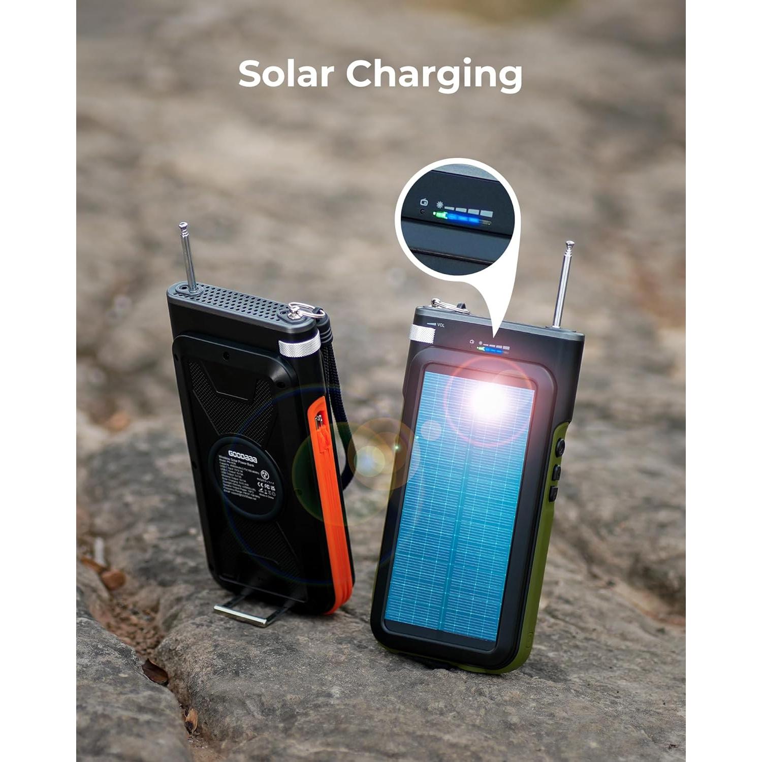 Banco de Energía Solar GOODaaa 45800mAh Cargador Inalámbrico