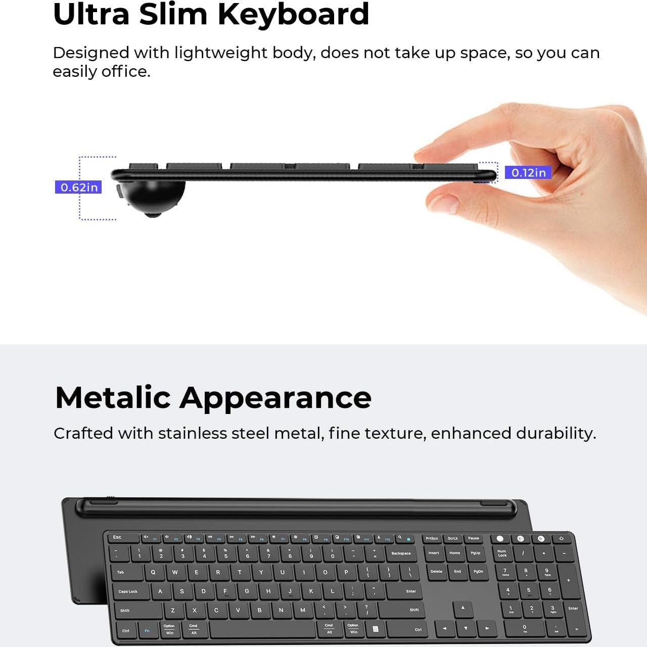 Combo Teclado y Ratón Inalámbrico Seenda SKM64-3 Negro